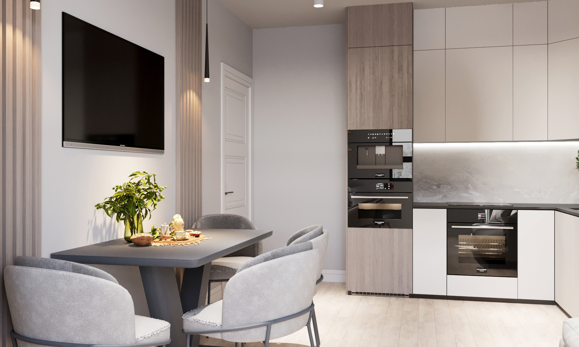 Кухня-гостиная. Intoo.ru — Дизайн интерьера в Москве. Частный дизайнер Роман Королев