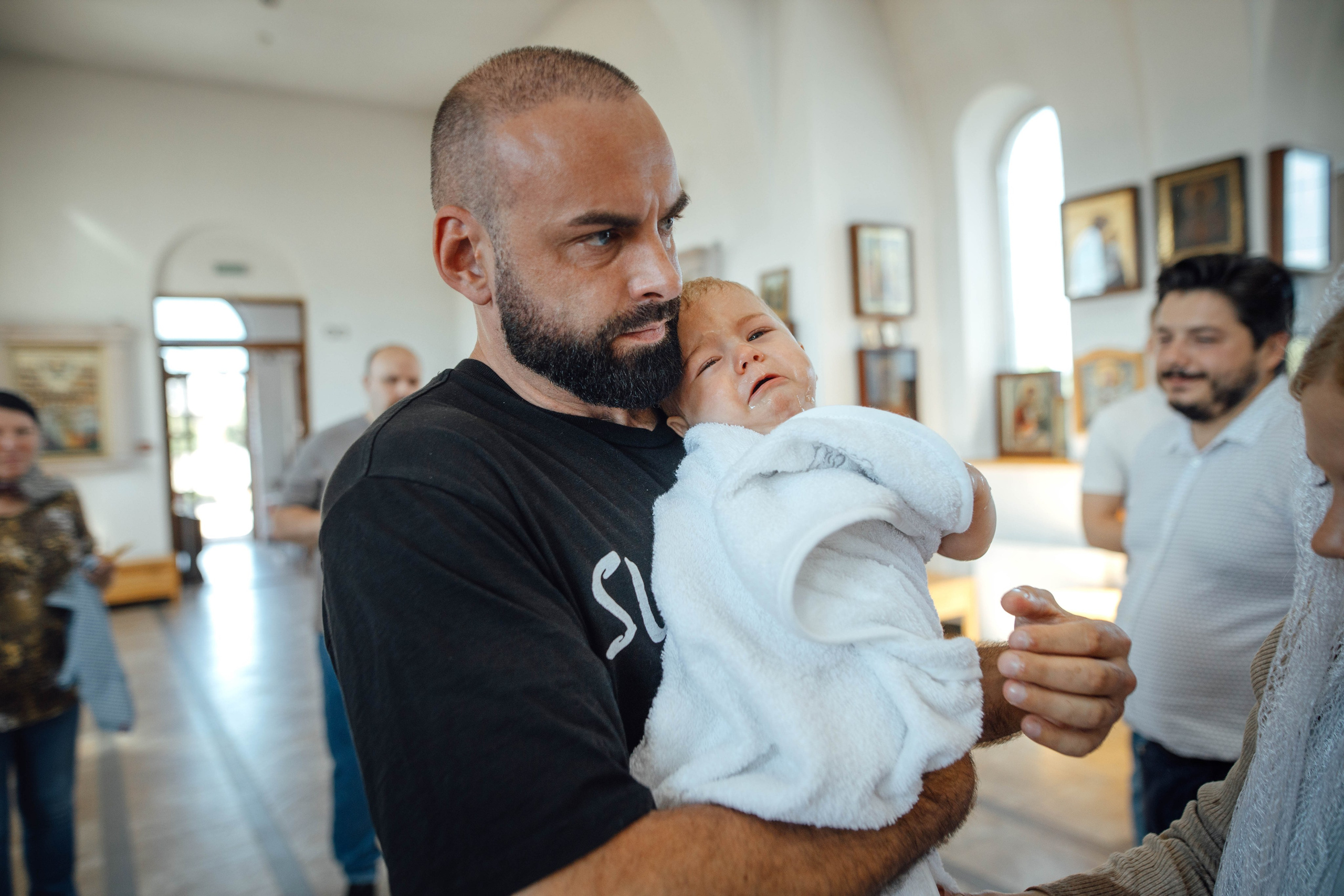 Крещение Энвера (Михаила), д. Колядищи, храм Успения Пр. Богородицы, август 2025