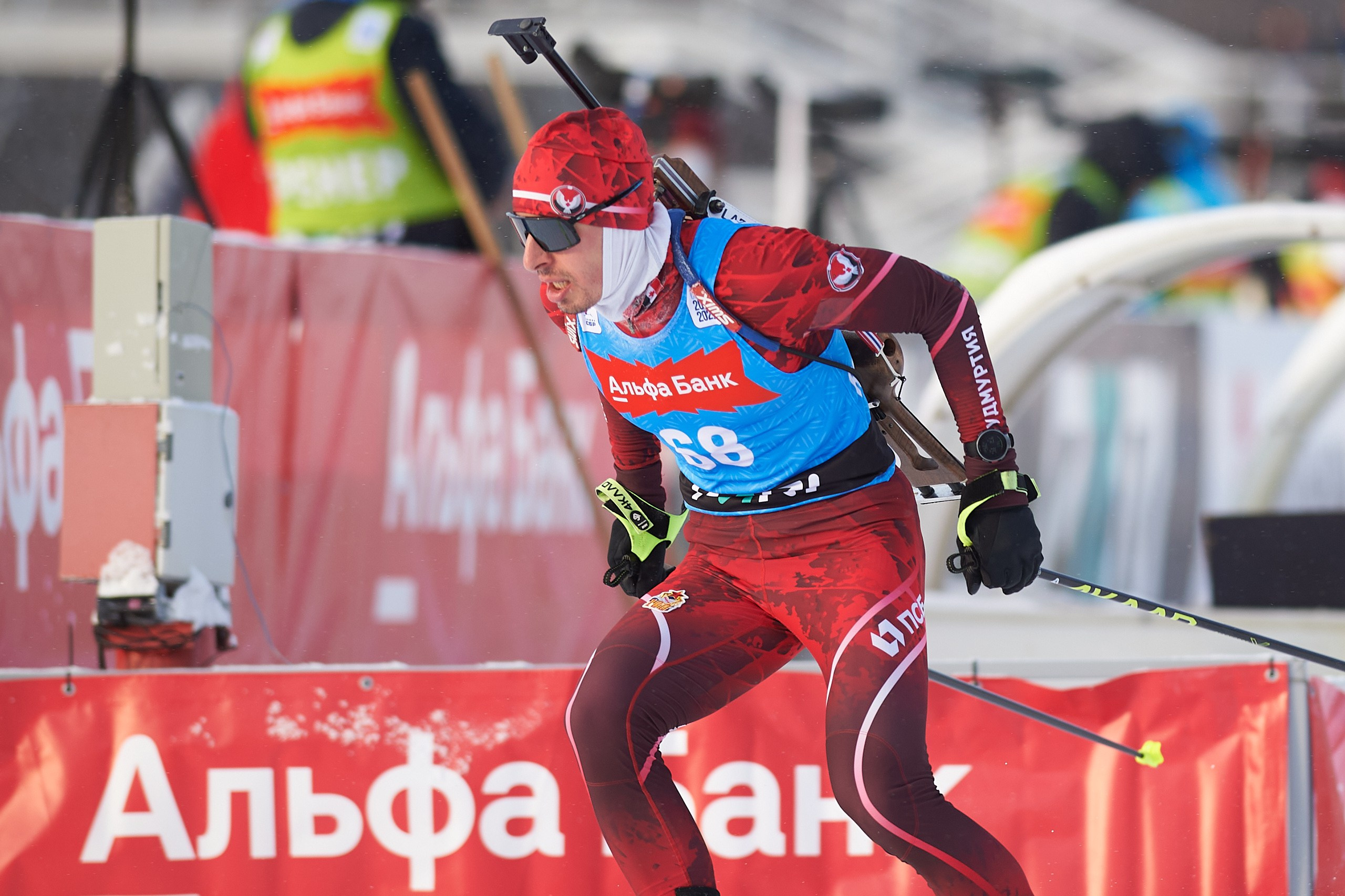 Биатлон. Чемпионат России — 2024/2025, 3-й этап, Ижевск. Спринт. Мужчины. Спортивный репортажный фотограф в Ижевске Сергей Мерзляков