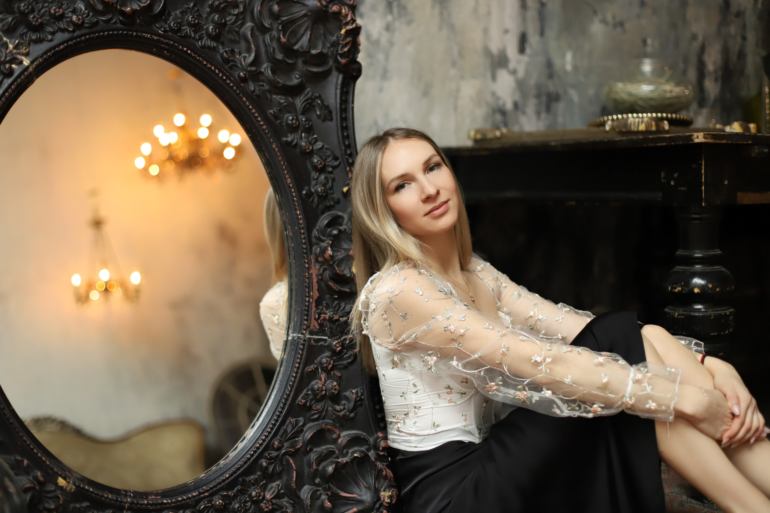 Мама+дочка в атмосферной студии). Фотограф в Москве Елена Дроботя