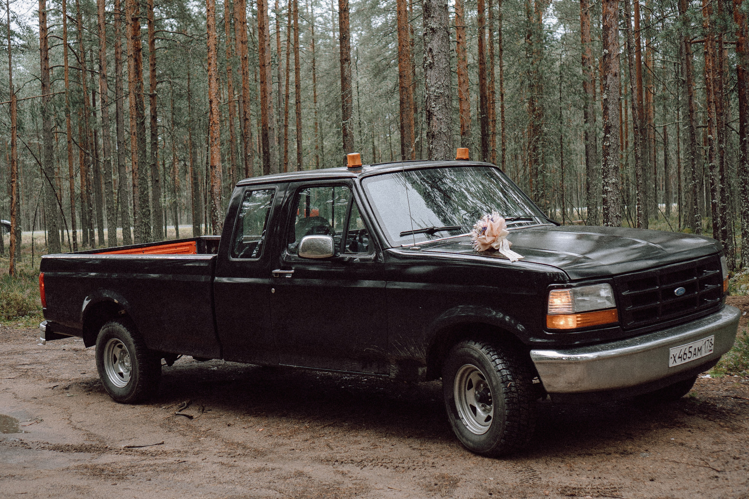 СВАДЕБНАЯ ФОТОСЕССИИЯ ПАРЫ В ГОРОДЕ ПРИОЗЕРСК В СОСНОВОМ ЛЕСУ И С ПИКАПОМ. Профессиональный фотограф, Санкт-Петербург — Виктория Богомолова