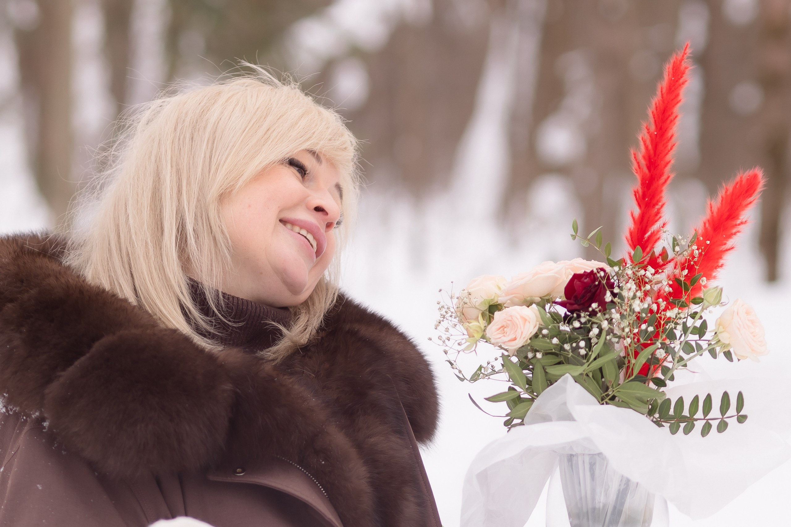 Фотосессия в зимнем лесу