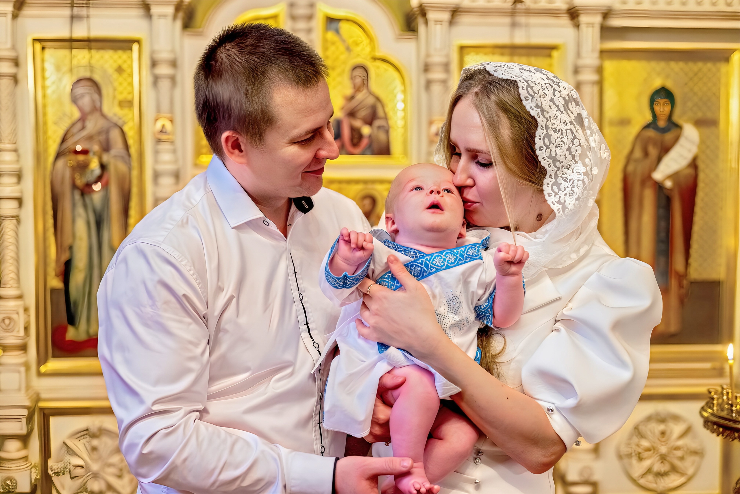 Крещение в церкви Петра и Февронии Муромских. Семейный и детский фотограф Москва