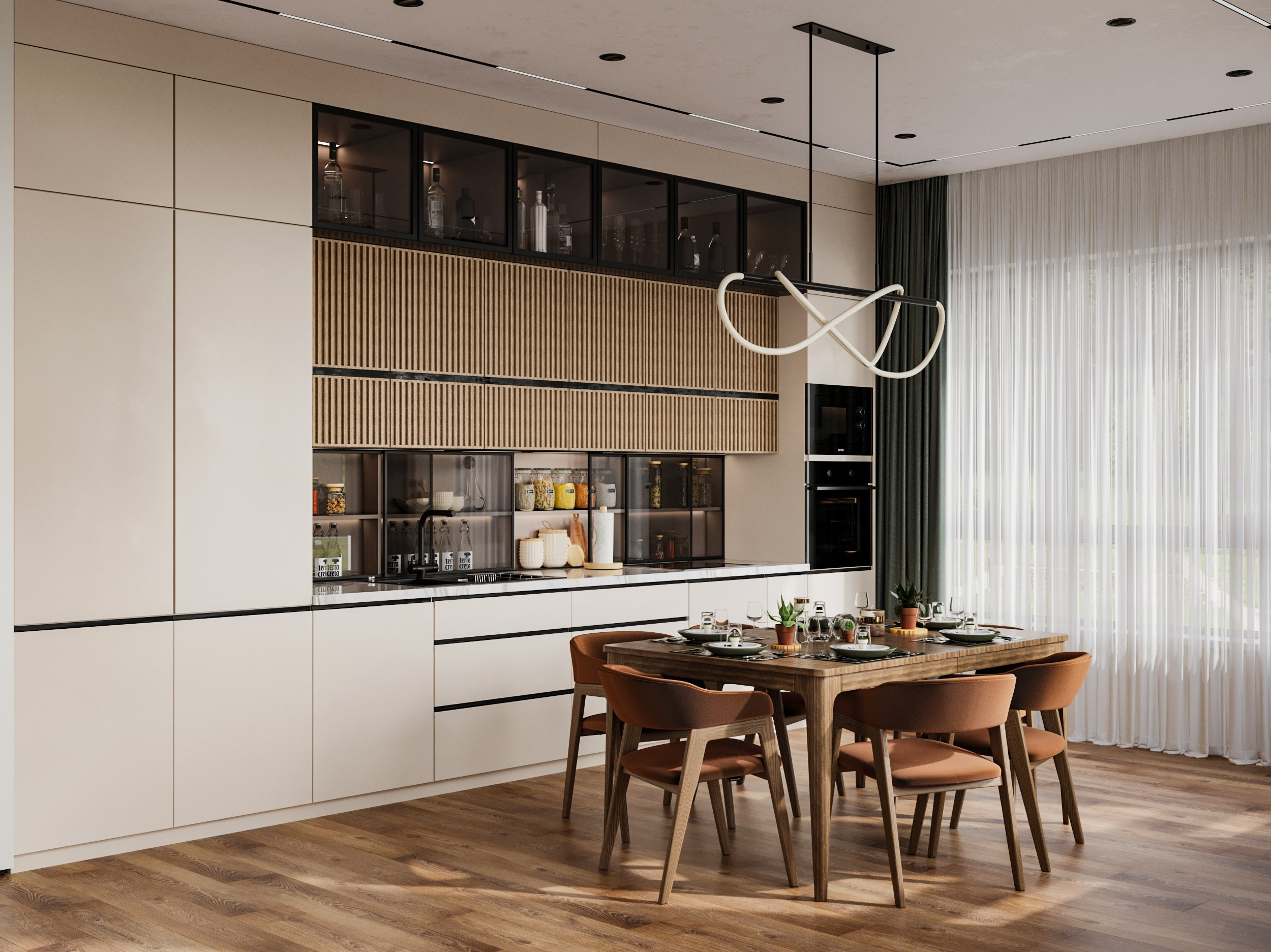 Коттедж в соврменном стиле. 3D-визуализатор Александр Зиновьев