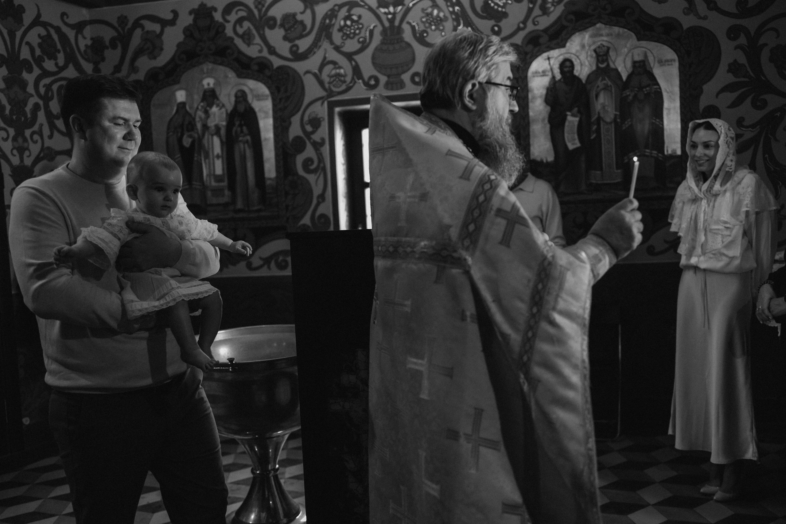 Таинство крещения Марка Храм Живоначальной Троицы. Семейный и женский фотограф в Москве Коновалова Олеся
