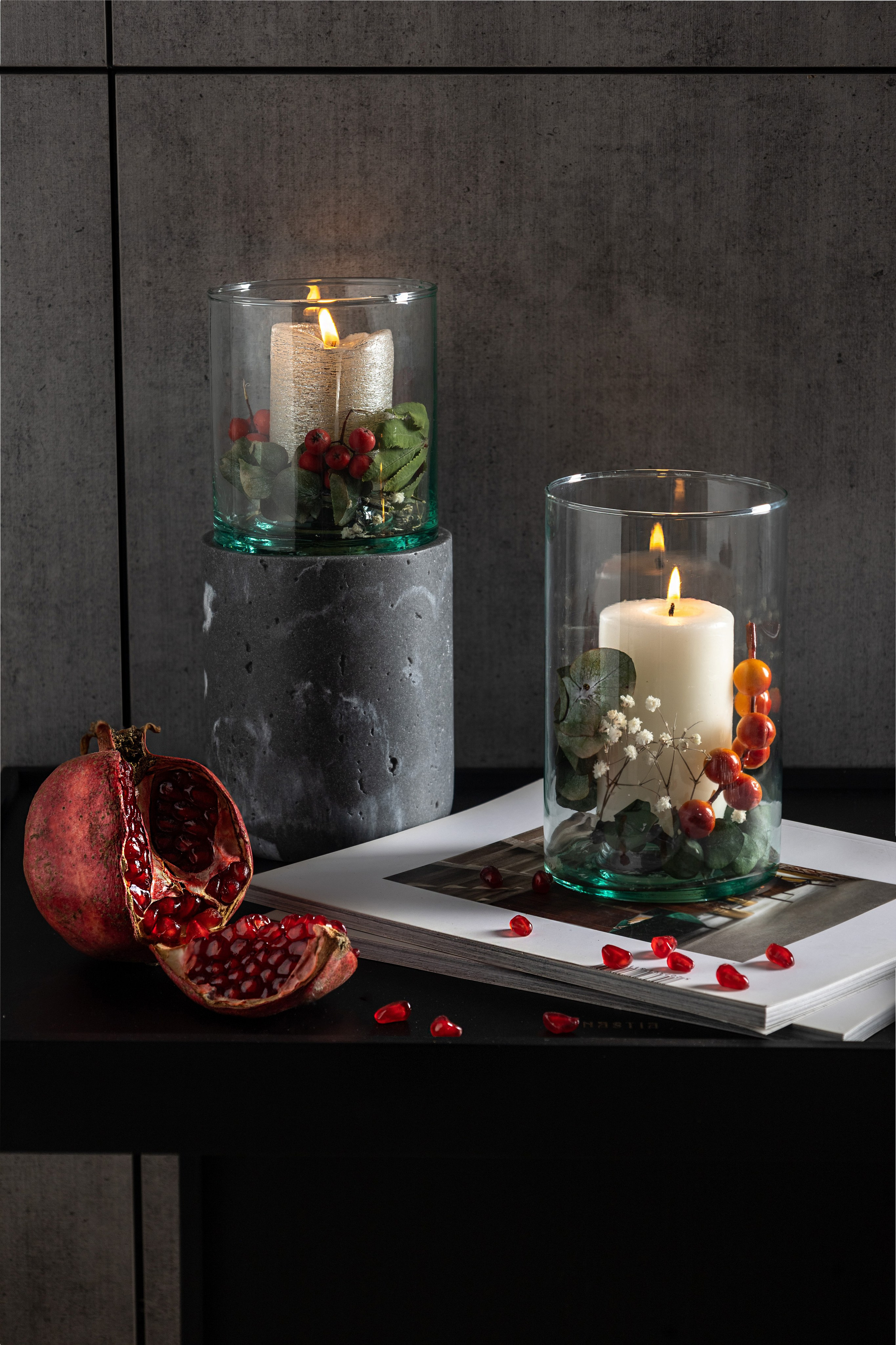 Стеклянная ваза со свечой: уют и атмосфера | Романтический декор