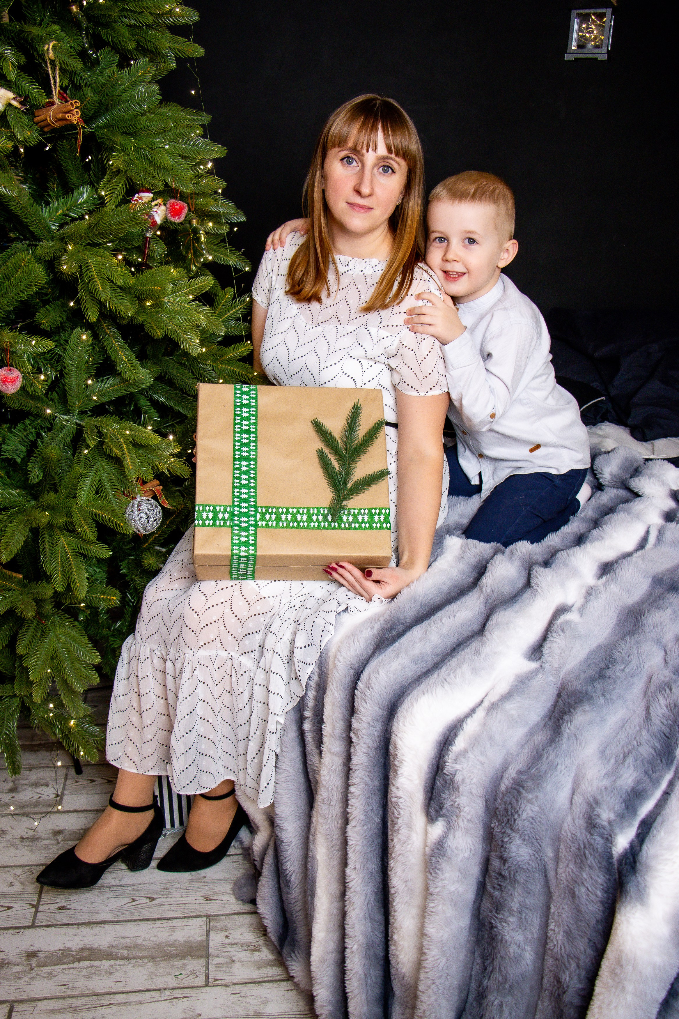 Новогодняя съёмка мама+сын. Фотограф Татьяна Матрос