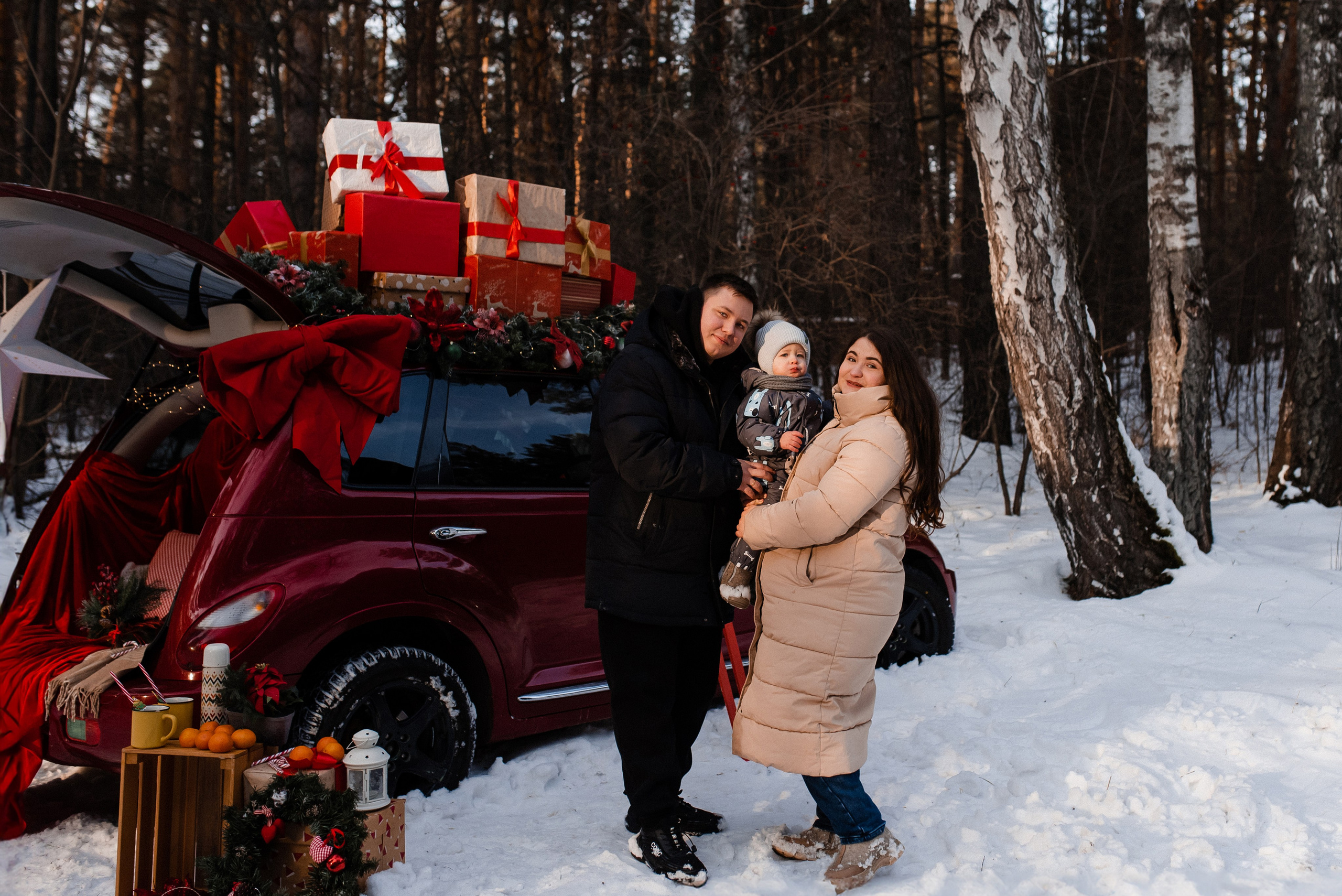 Рождественский фотодень Никита&Лиза&Мишутка. Фотограф в Новосибирске Анастасия Курто