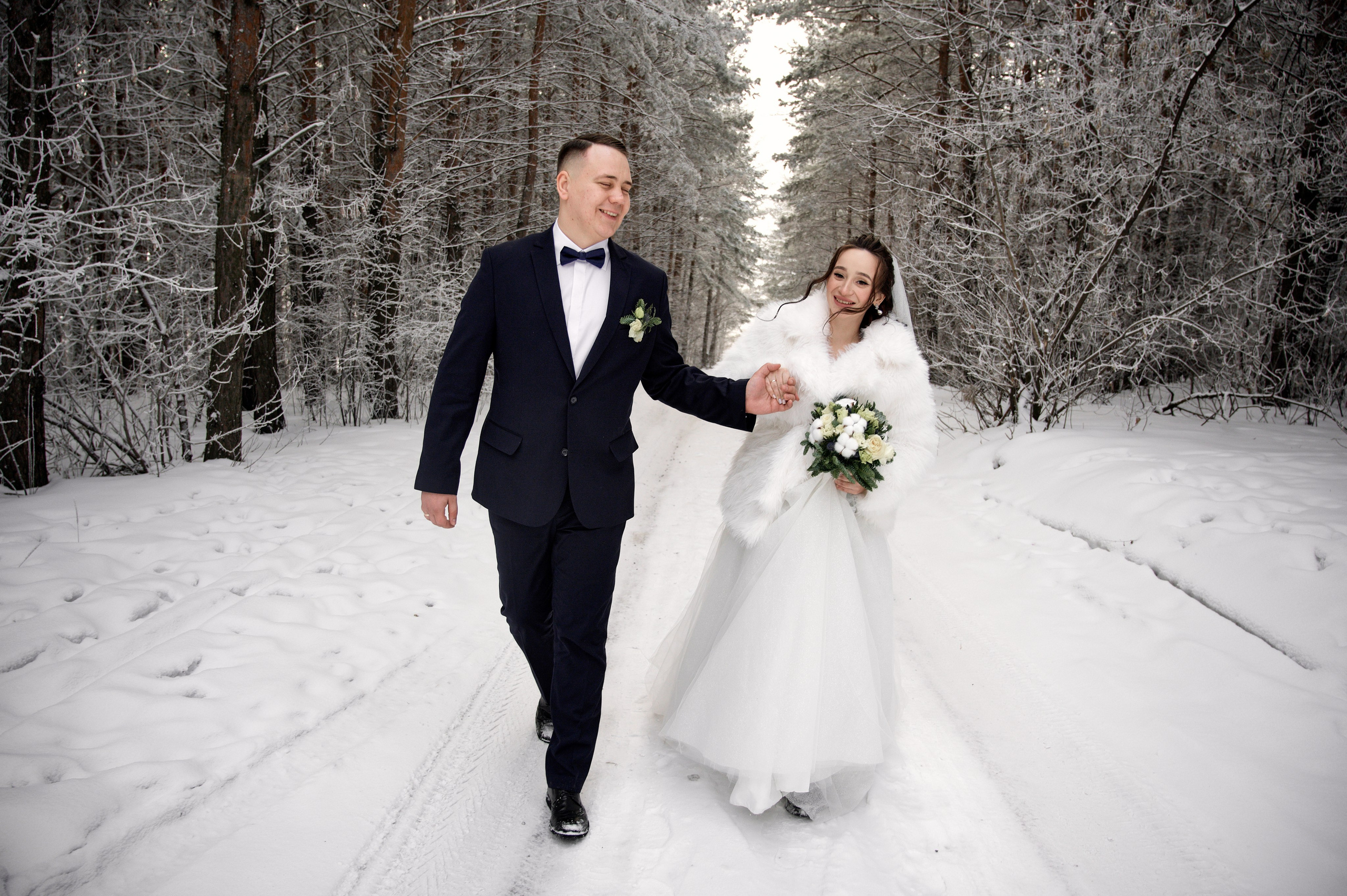Зимняя свадебная фотосессия для Кристины и Павла