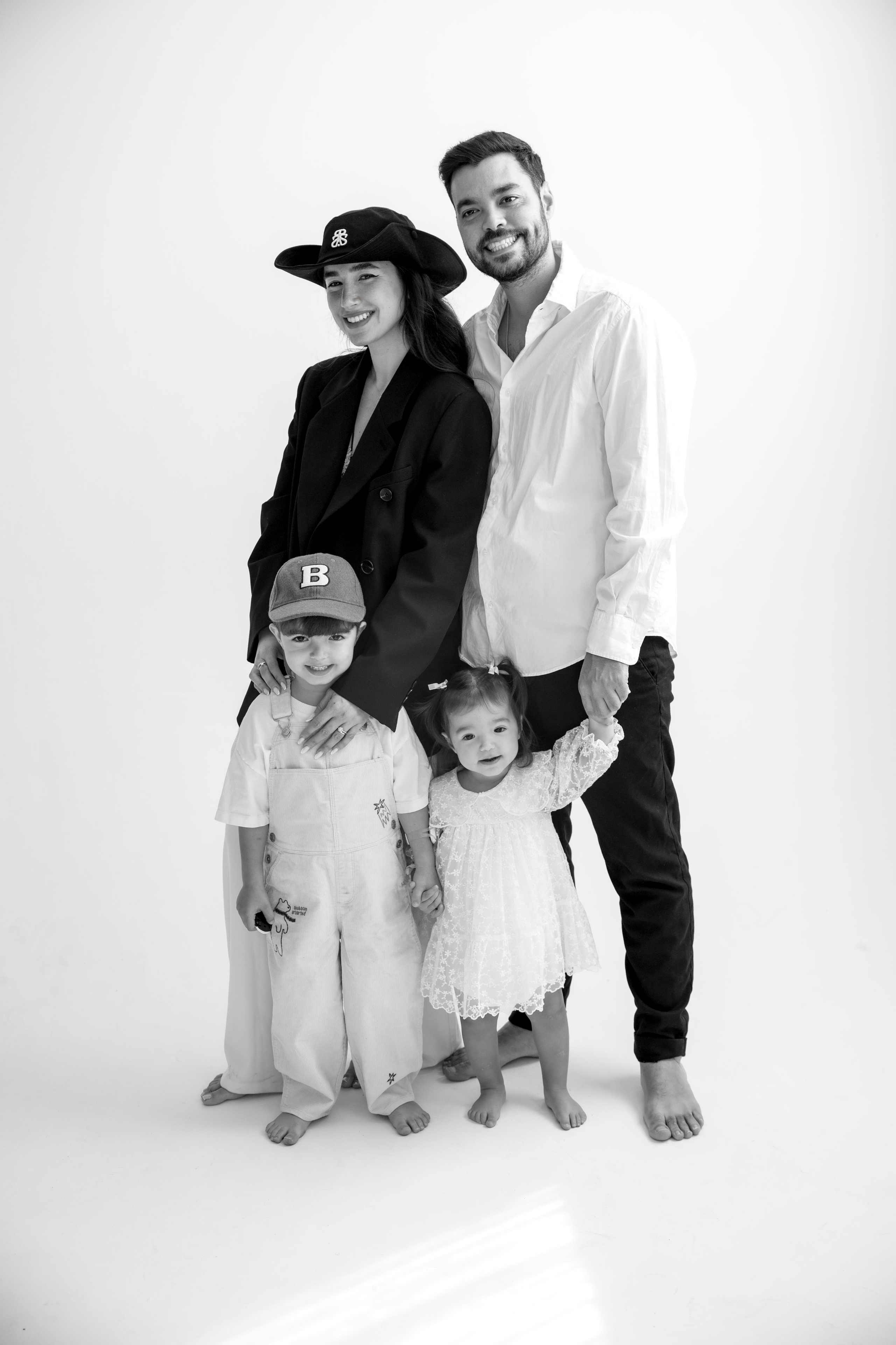 Family photoshoot inside the studio. Wedding and family photographer