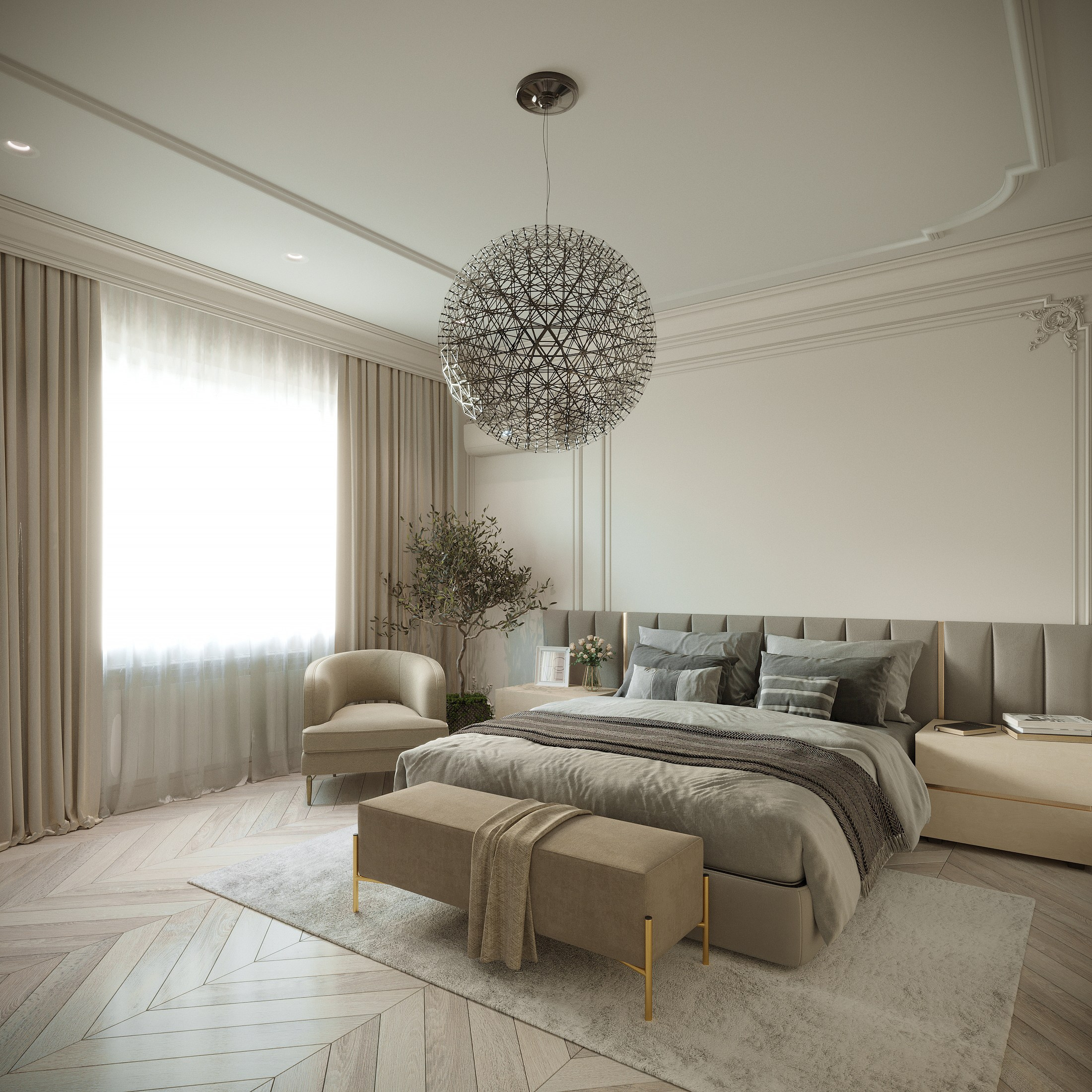 Two-Story House Interior Design — Modern Elegance with Classic Touches. 3D INTERIOR AND ARCHITECTURE VISUALIZATION