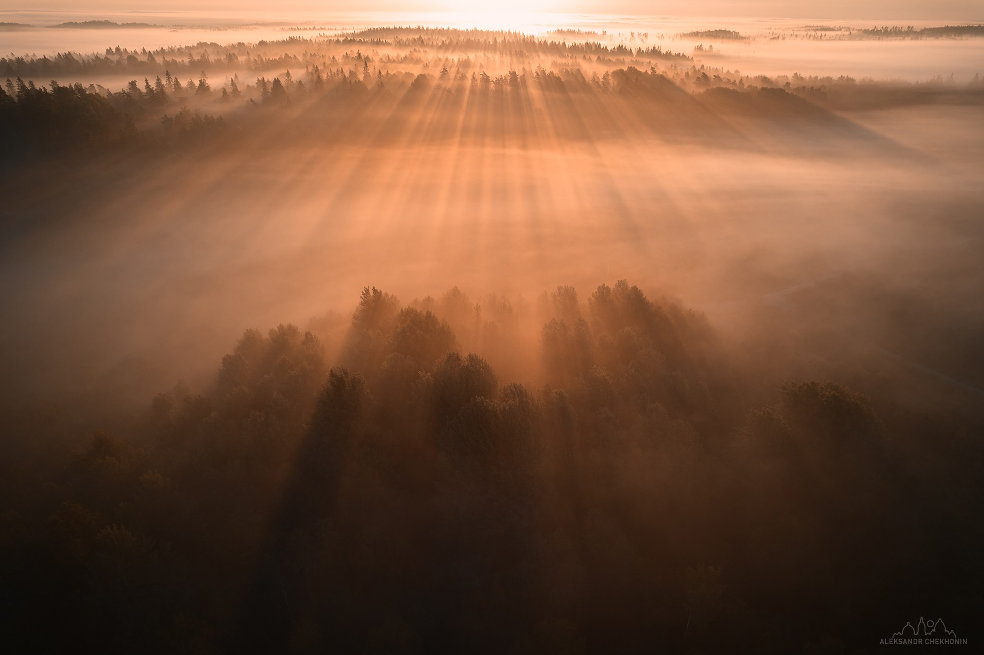 Aerial photography. Landscape photographer Aleksandr Chekhonin