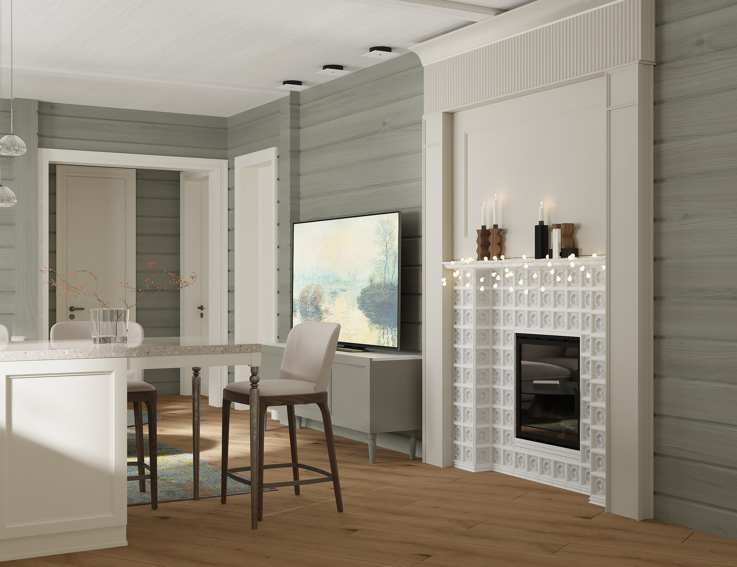 Кухня — гостиная. 3D-дизайнер Кристина Пуляевская