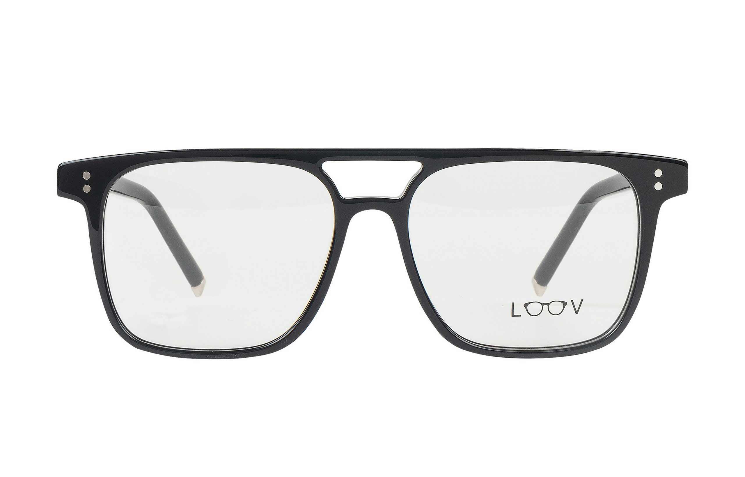 Очки с массивной черной оправой