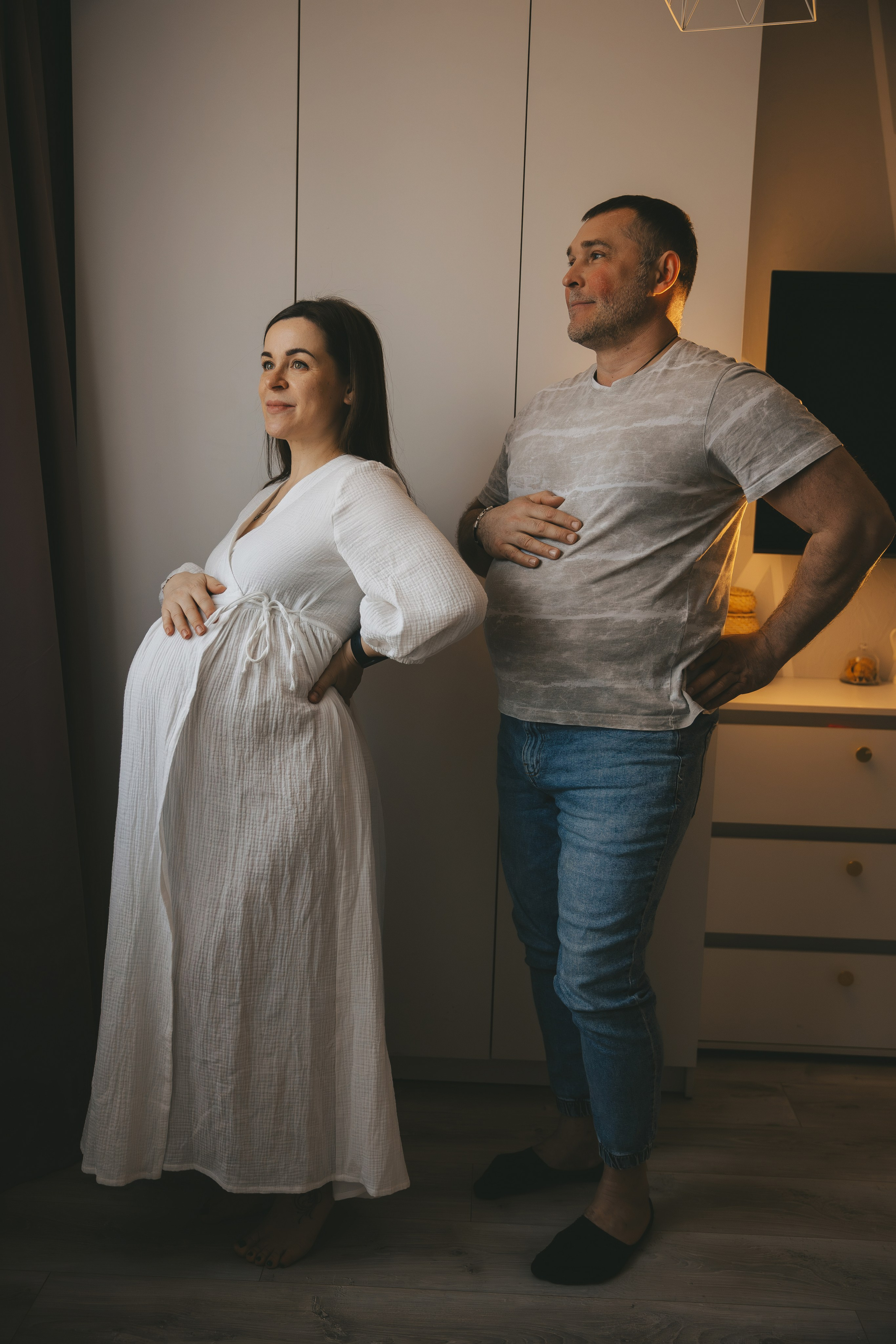 Фотосессия беременности дома с семьей. Семейный и женский фотограф в Москве Надежда Воробьева