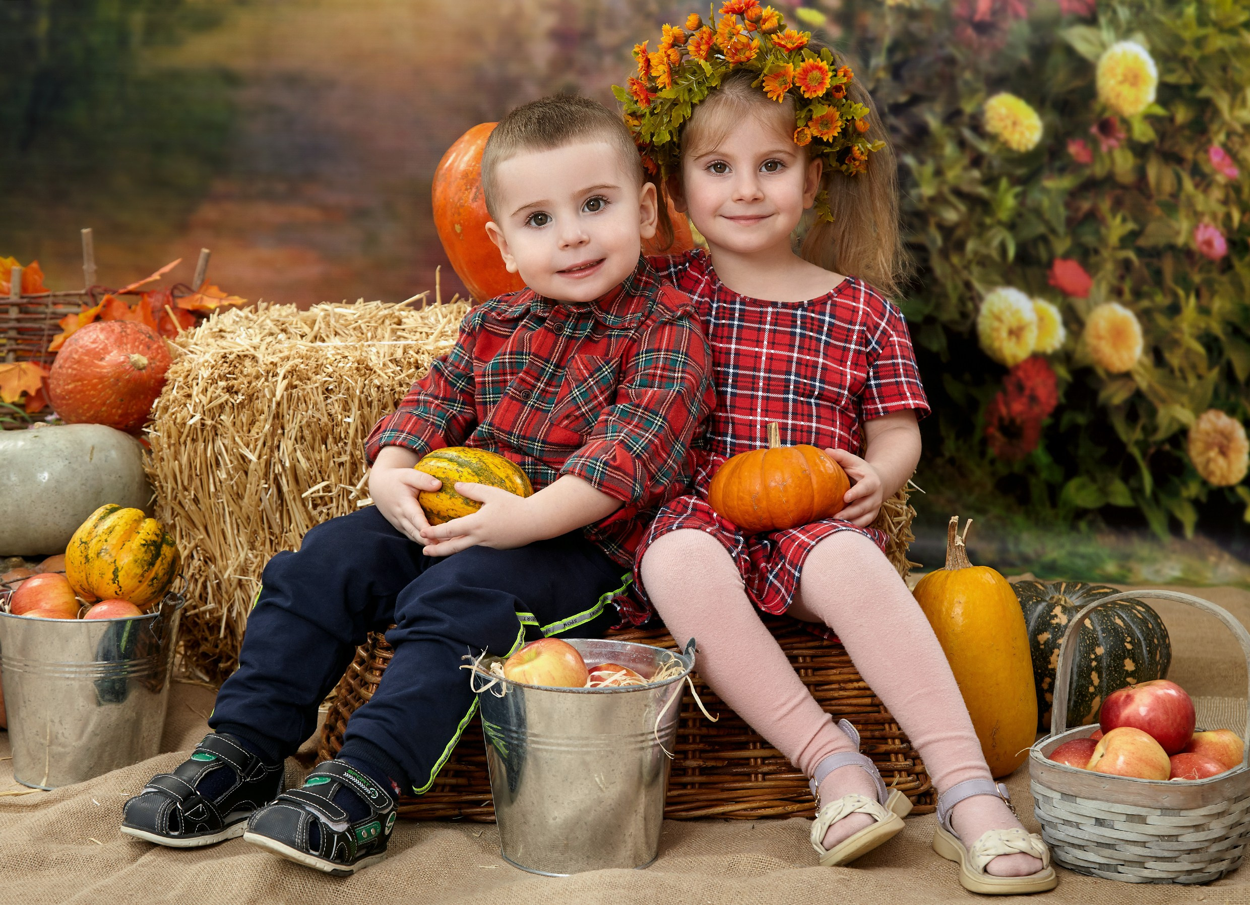 Осенняя фотосессия с тыквами 