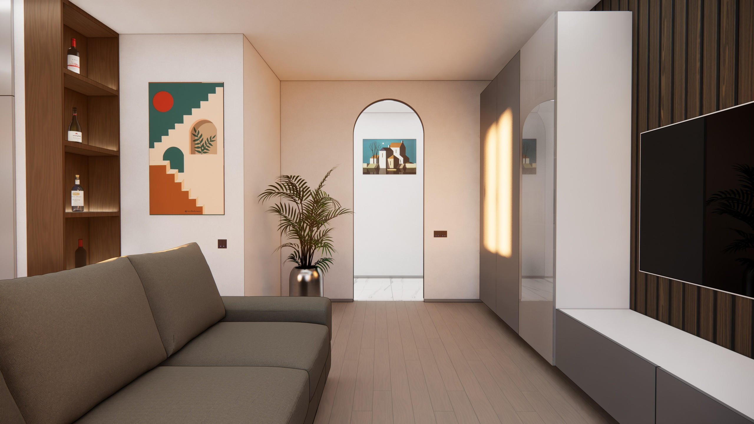 Проект № 4 — Квартира 64 кв. м. LANOIR: визуализация проектов, интерьер, экстерьер, ArchiCAD чертежи | Стерлитамак