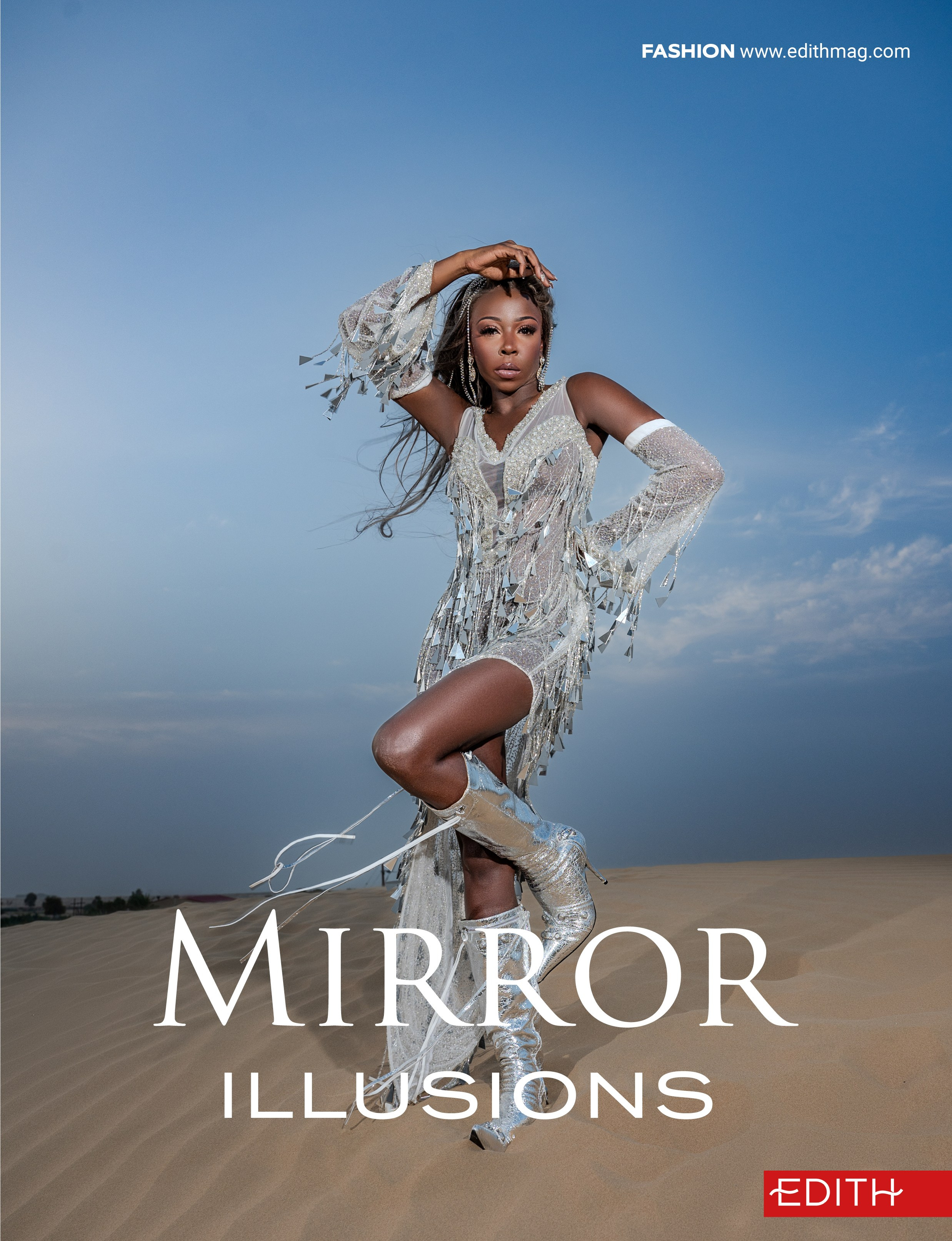 Шанталь в зеркальном платье. Коммерческий фотограф Москва /Дубай, эксклюзивные фэшн фотосессии