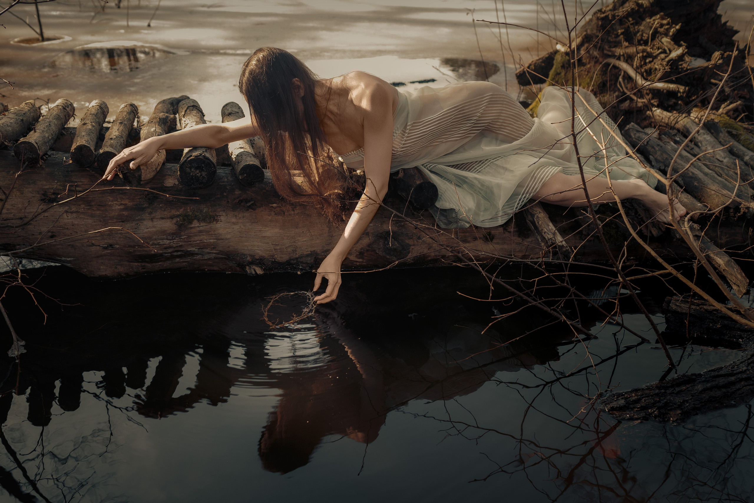 conceptual nude photography symbolic composition earthy tones