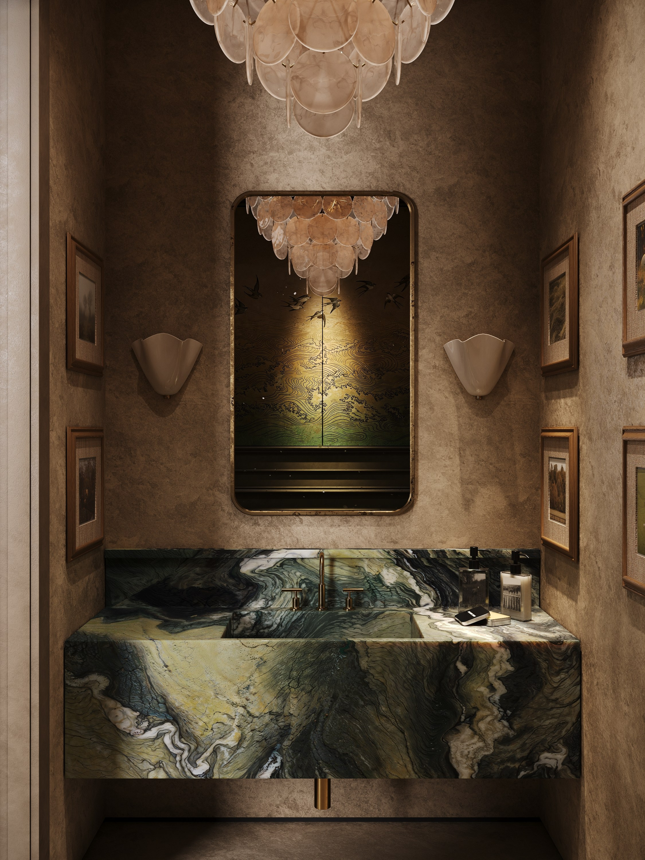 GILDED WAVES | DESIGNER ANNE KIREEVA. Interior Visualization by Valerie Stetyukevich