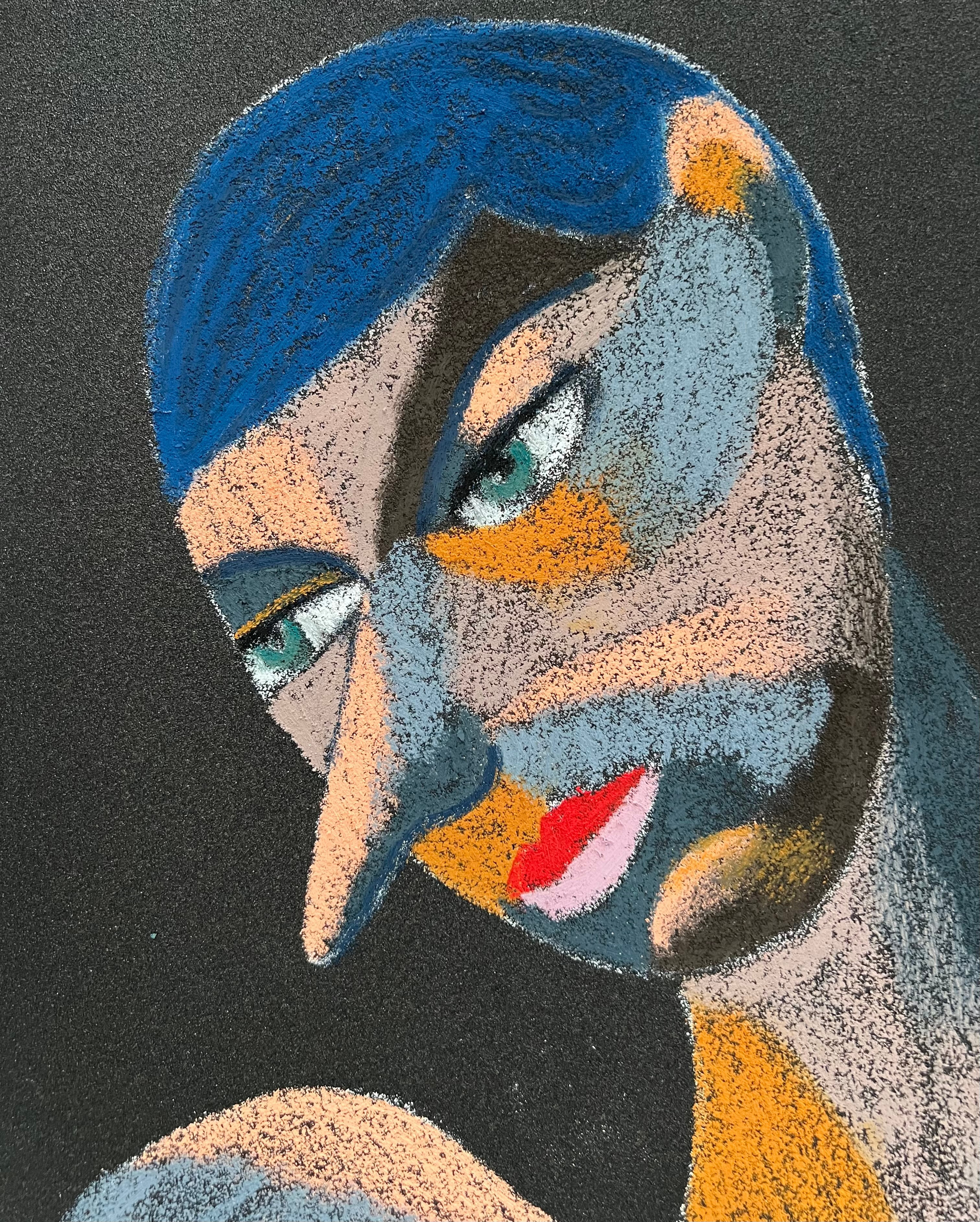 Title: Life  Material: Oil pastel, sandpaper Size: 28 x 23 cm 