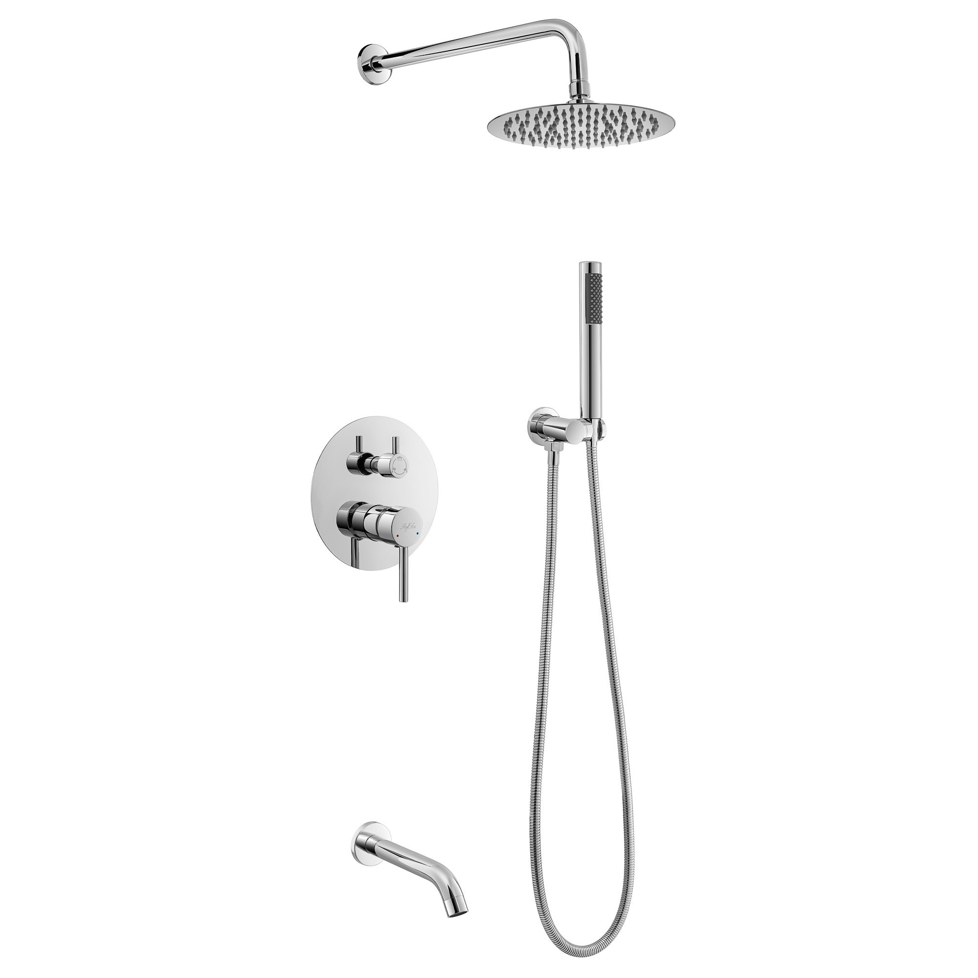 Хром душевая система скрытого монтажа для ванны