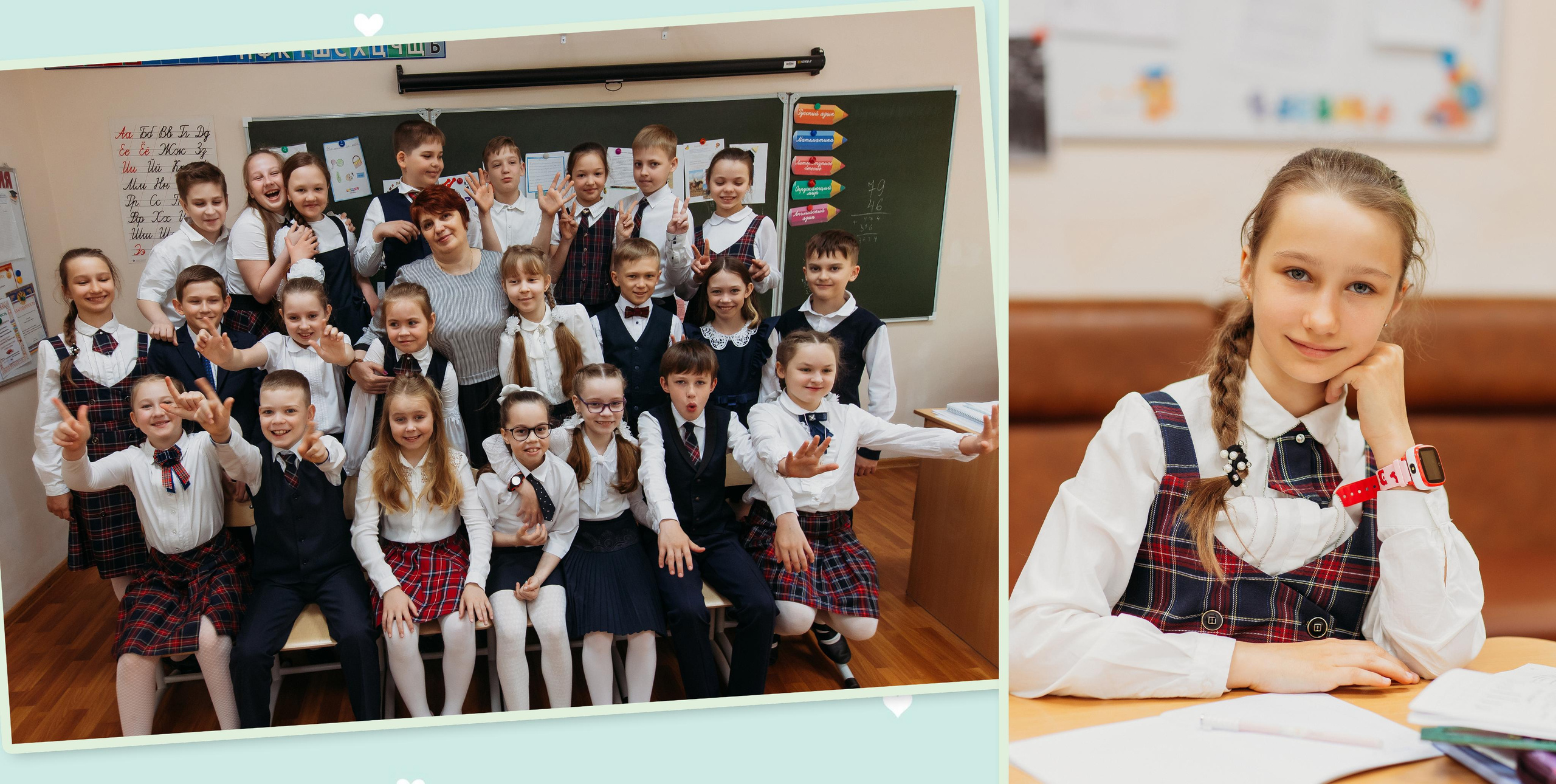 Макеты/развороты фотокниг ШКОЛЫ. Семейный фотограф Тюмень, фотограф на роды Салмина Мария