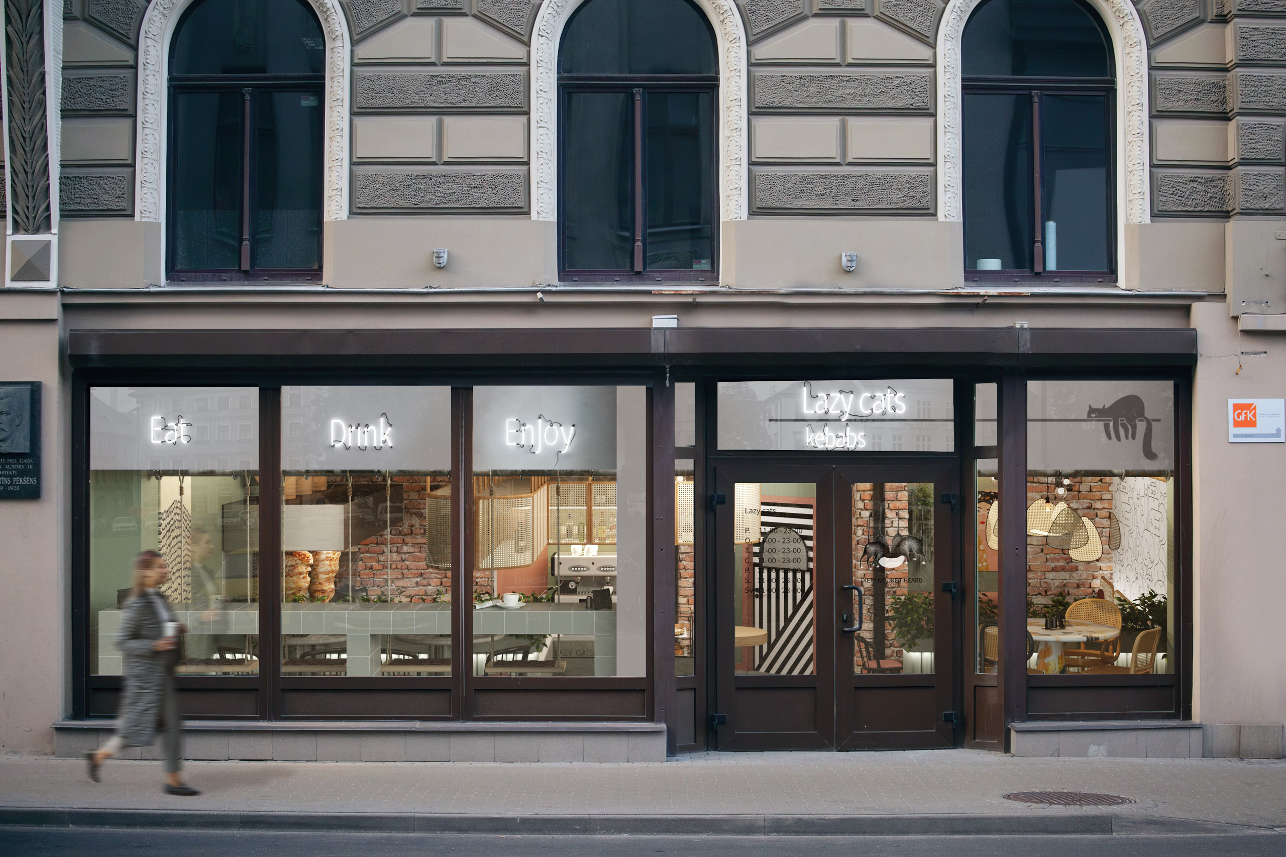 Lazy Cats Кебаб кафе. Дизайн Марина Павлюченкова