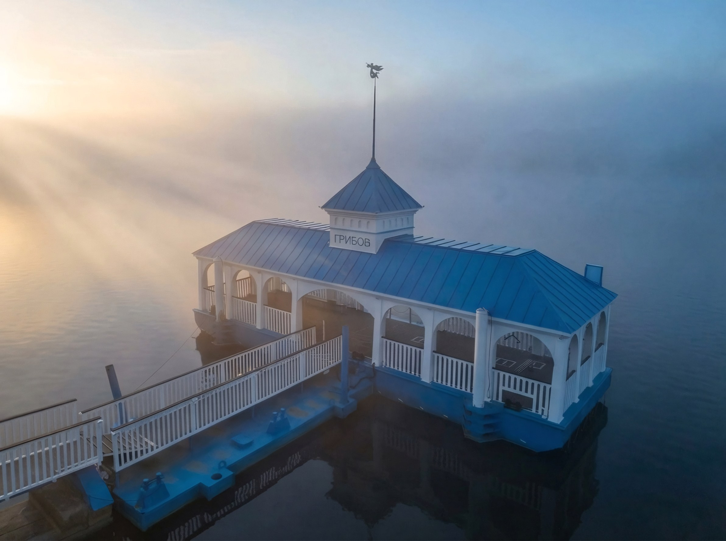 Толгский монастырь Ярославль, причал Толгского монастыря, Волга рассвет, аэросъёмка Ярославль