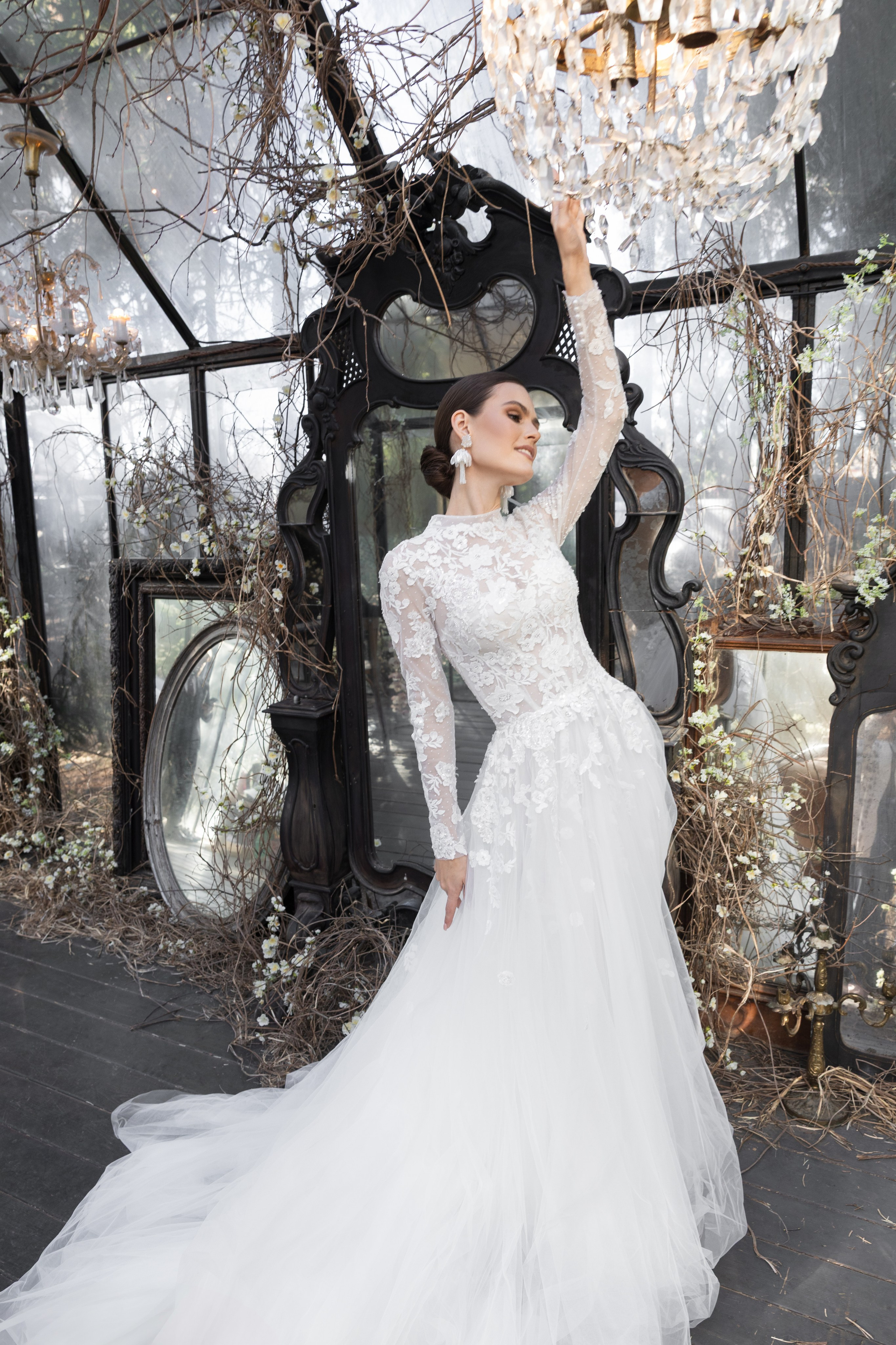 Серафима и Алексей в оранжерее. Свадебный и портретный фотограф в Москве Мария Кравченко