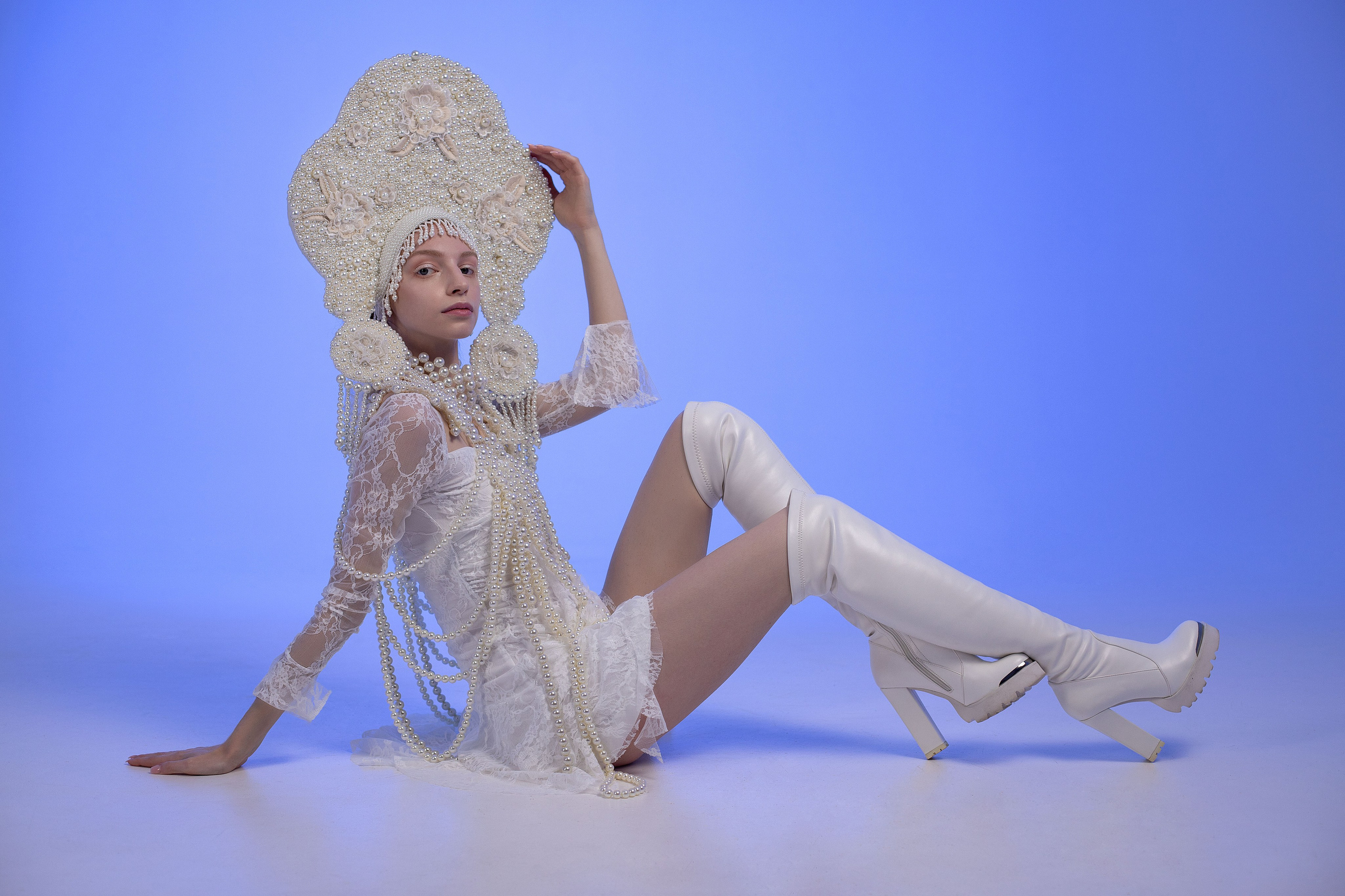 Фотопроект «Жемчужный кокошник в стиле Fashion». Женский и портретный фотограф Мила Прошина. Краснодаар