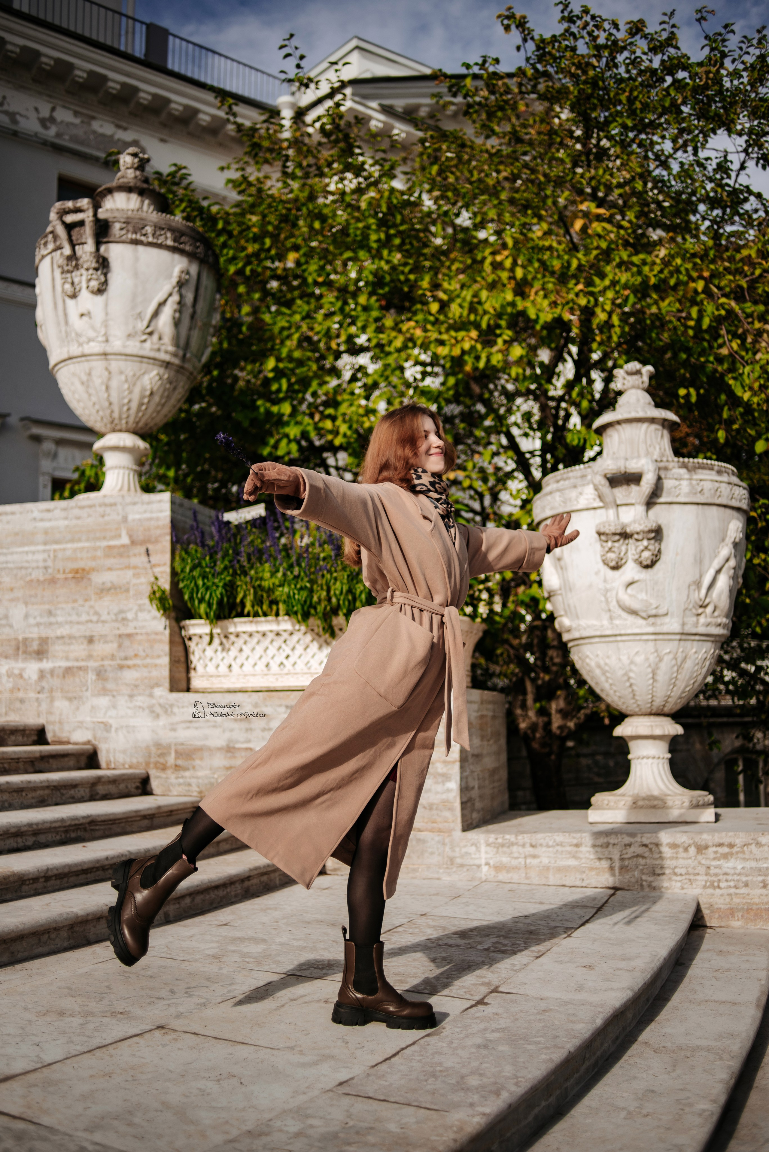 Осеннее утро на Елагине с Дарьей ♡. Свадебный фотограф в Санкт-Петербурге Надежда Нуждова