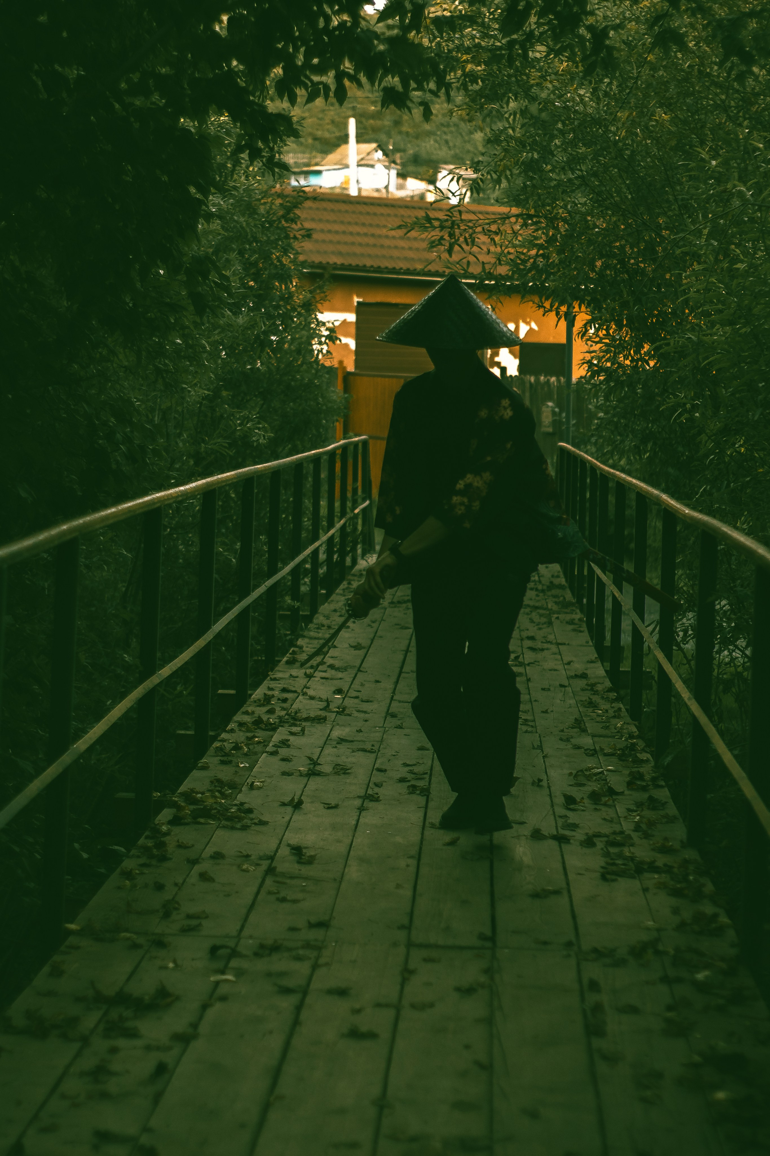 Самурай с занесенной катаной