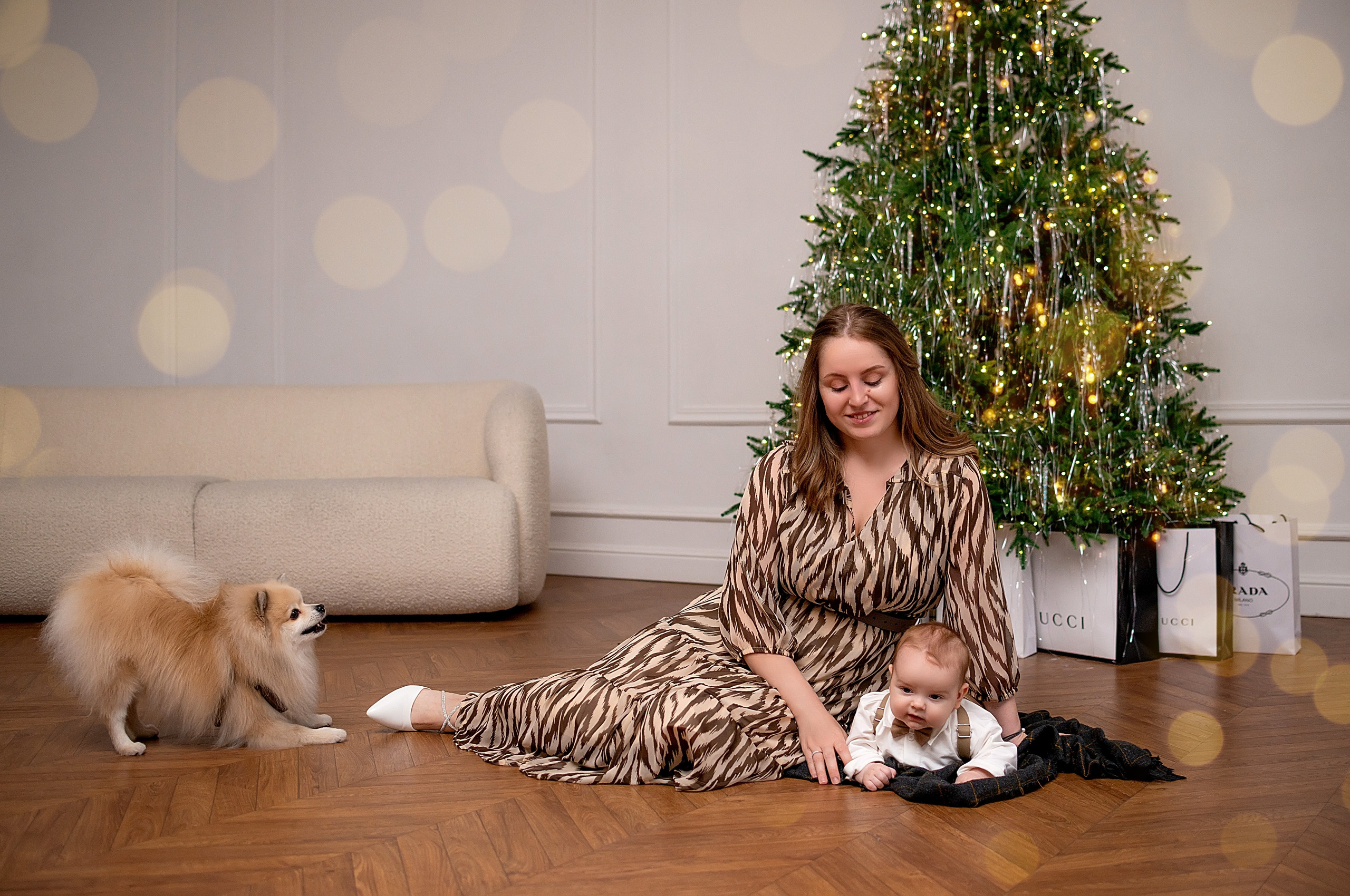 Новогодняя семейная фотосессия в Краснодаре 2023-2024. Фотограф новорожденных Краснодар Малышенко Надежда