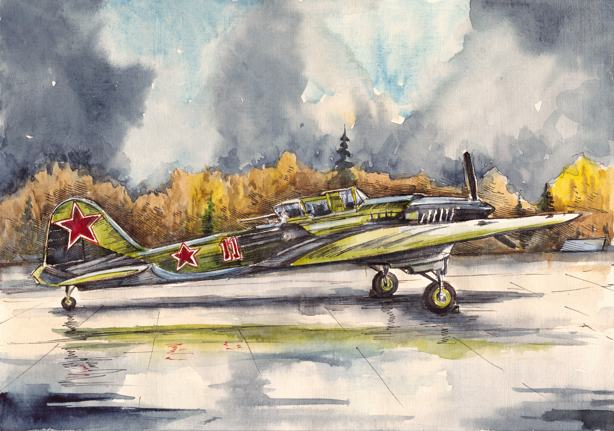 Авиация. Художник Александр Петрунин