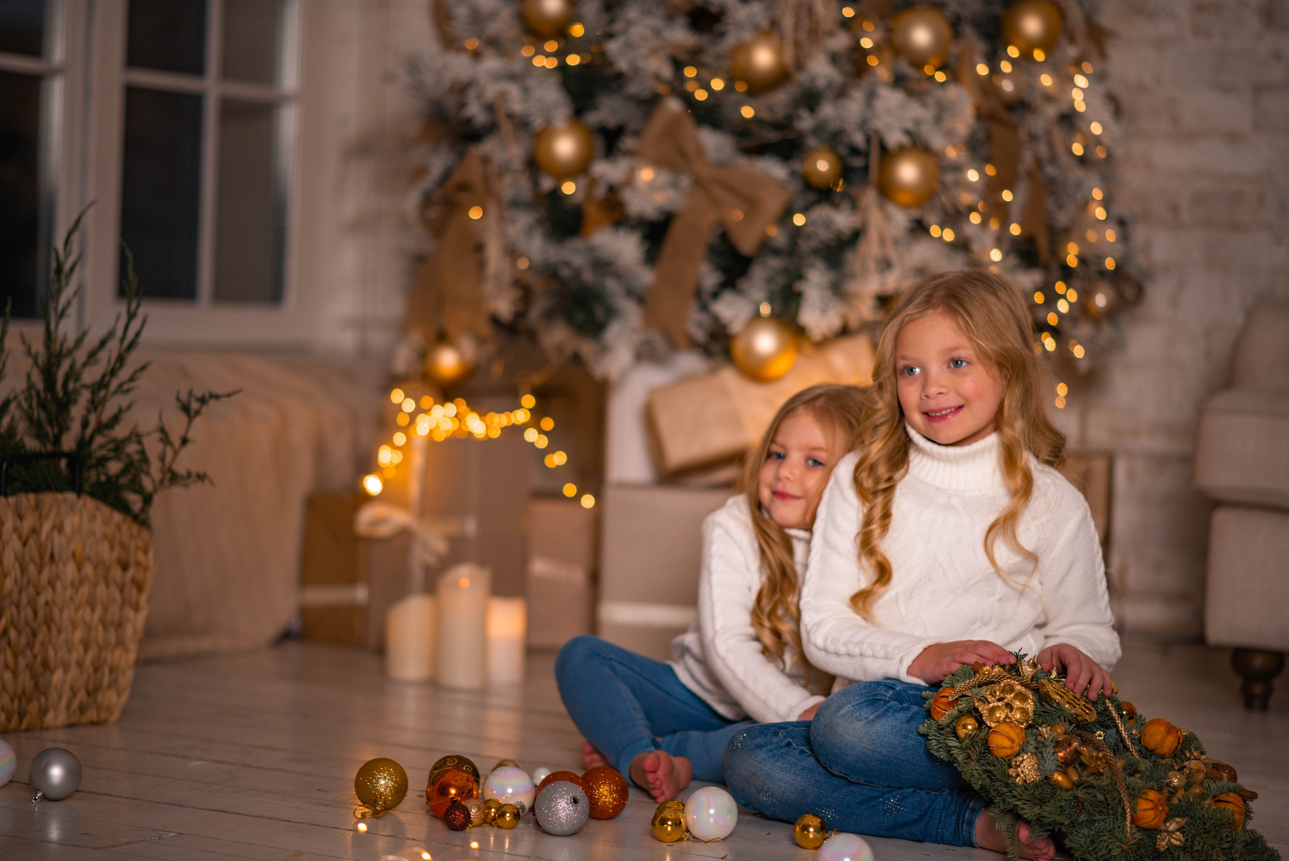 Вечерняя новогодняя фотосессия в студии. Семейный и свадебный фотограф в Абакане Юлия Су