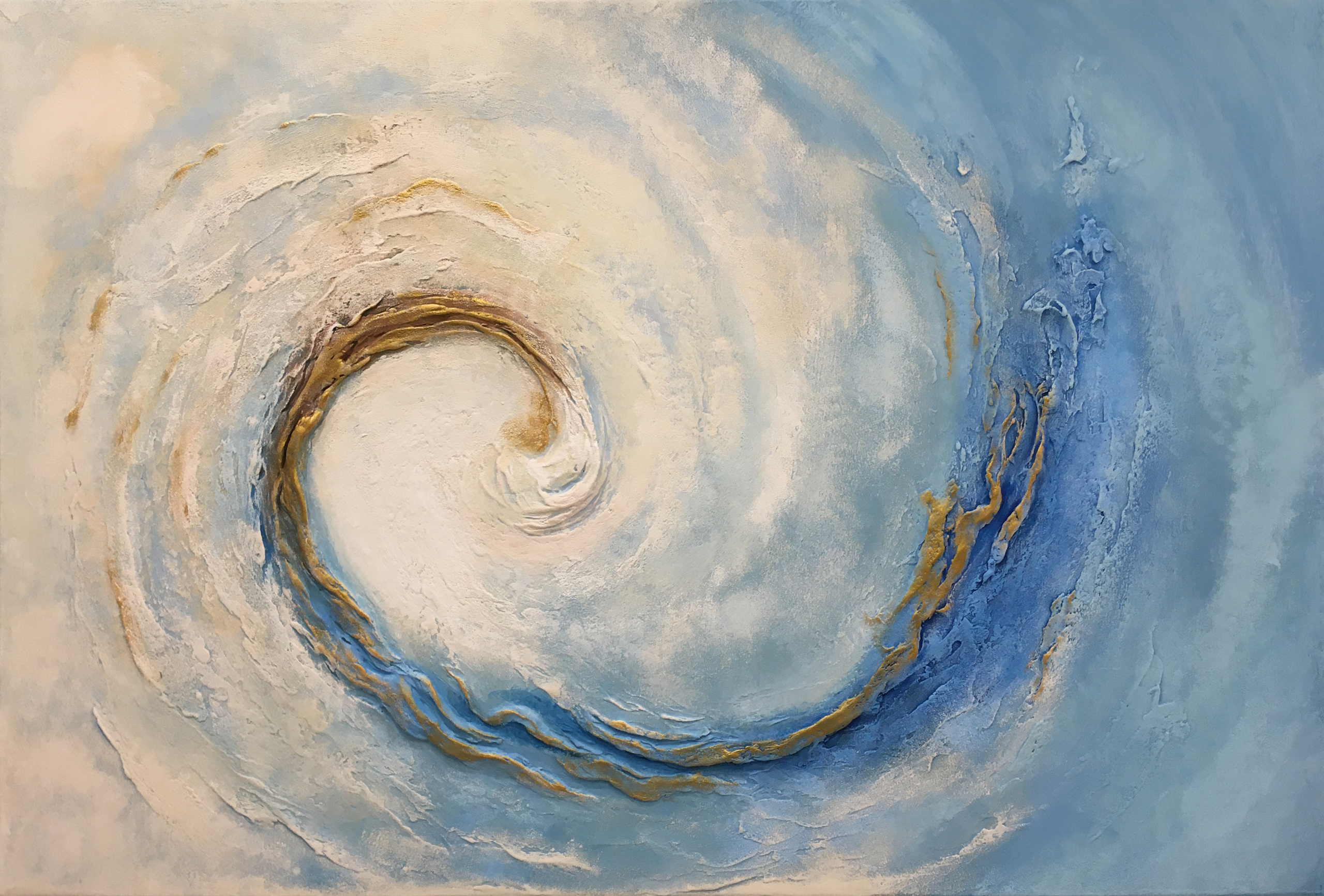 Glare on the water, Acrylic painting on Panel, Size 120x80 cm (unframed), ready to hang.