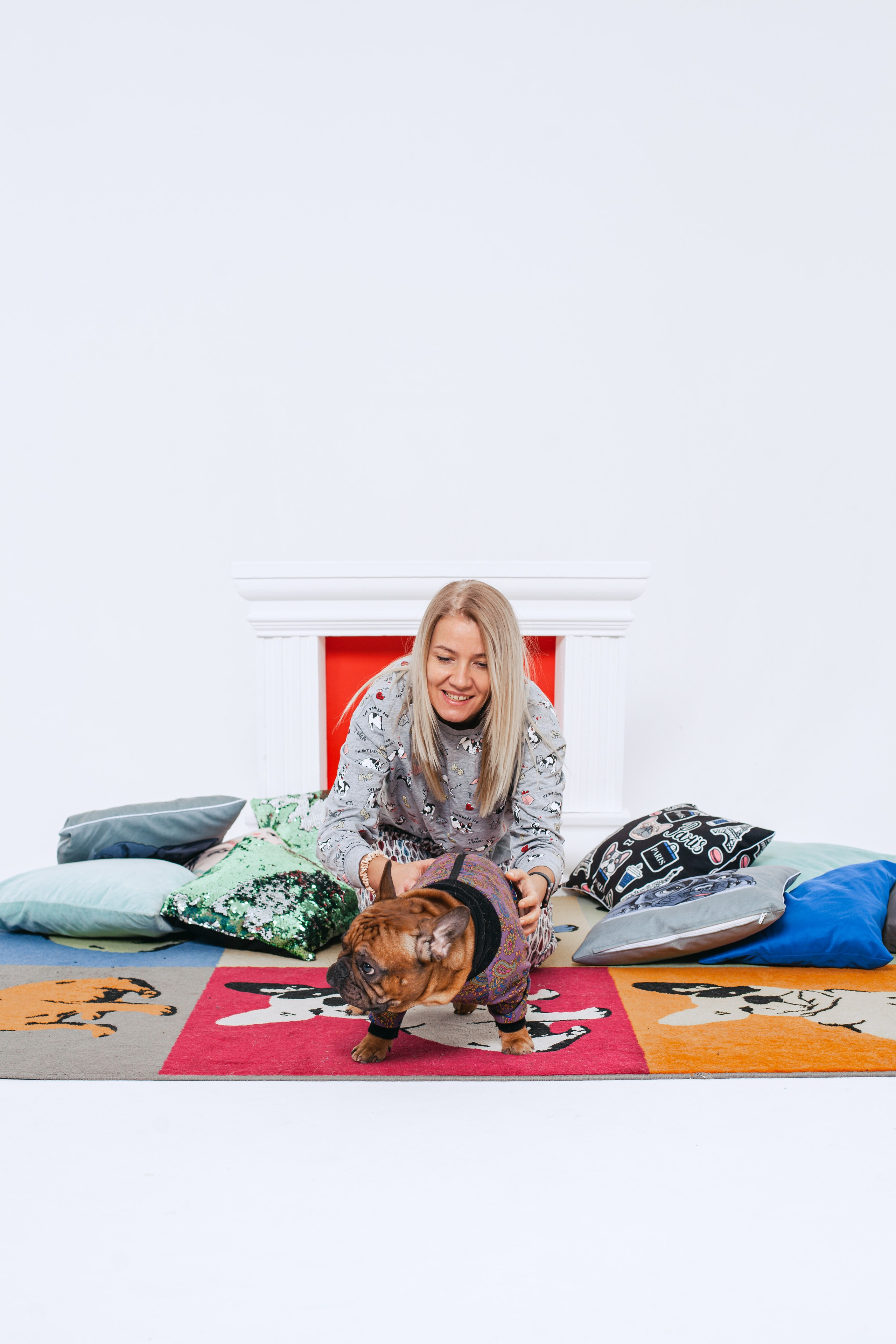 Пижамная вечеринка французских бульдогов и их хозяев. Фотограф-анималист Татьяна Степанова