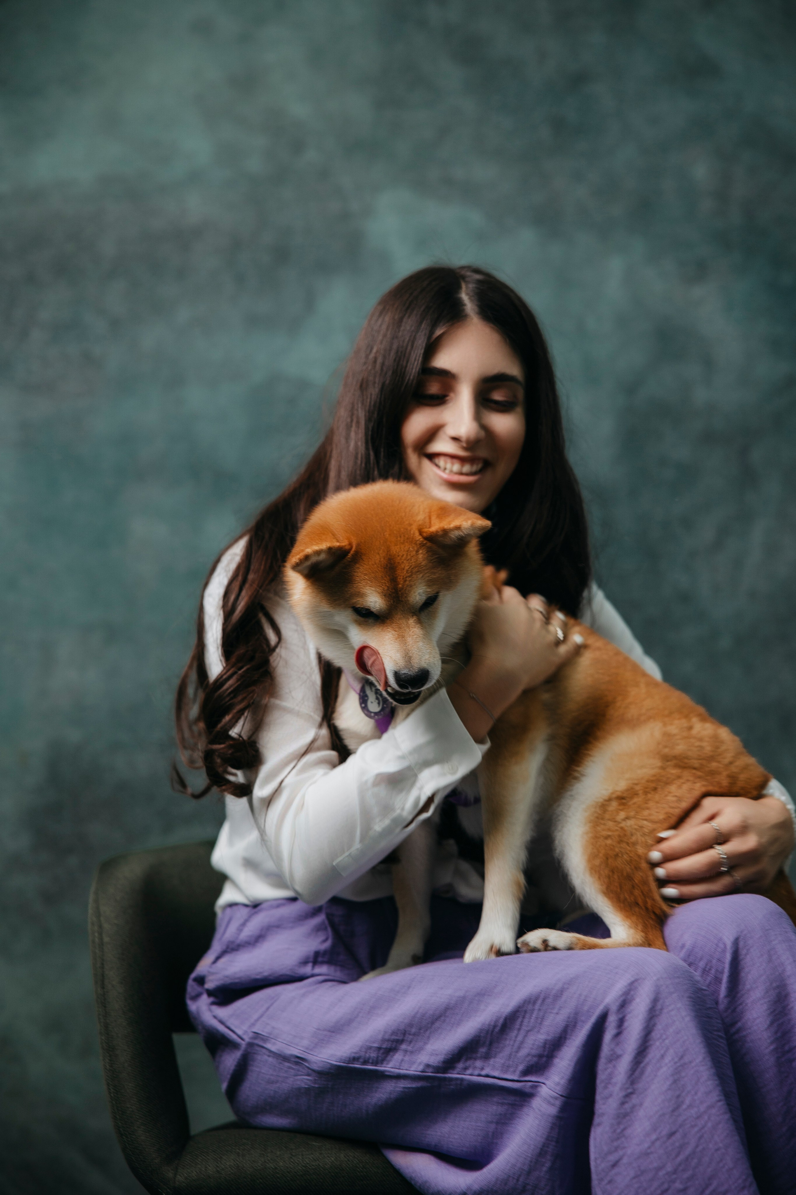 Съемка в студии с собакой. Анастасия Белаш