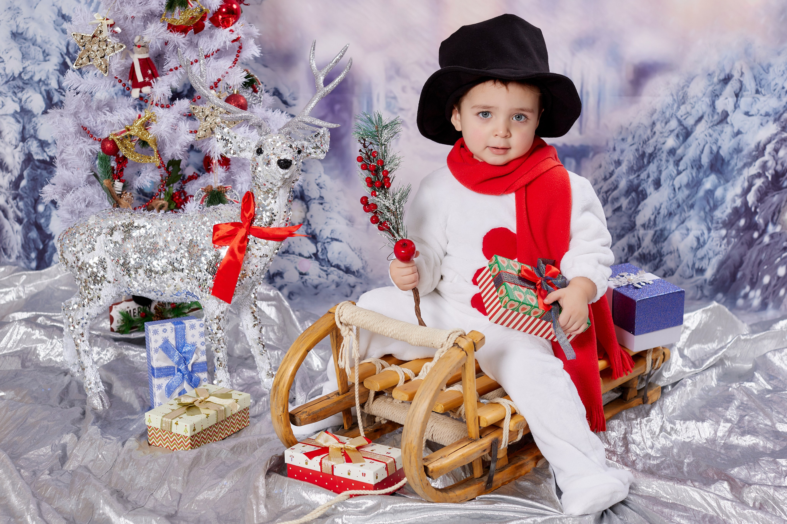 На санях. Детская выездная фотостудия