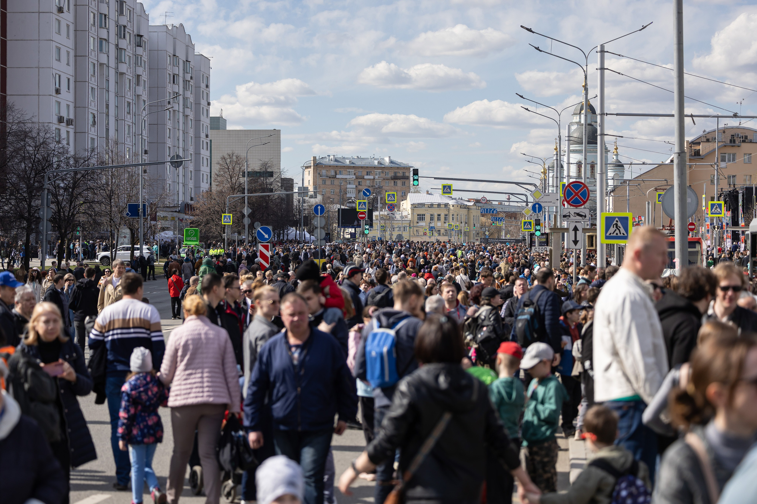 Парад трамваев 4 апреля в Москве. Фотограф Владимир Охрименко