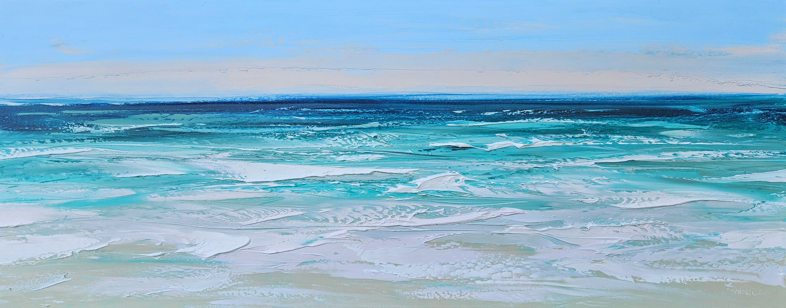 "Море". 2025. Холст, масло. 40х100 см. Цена: 15000 руб.