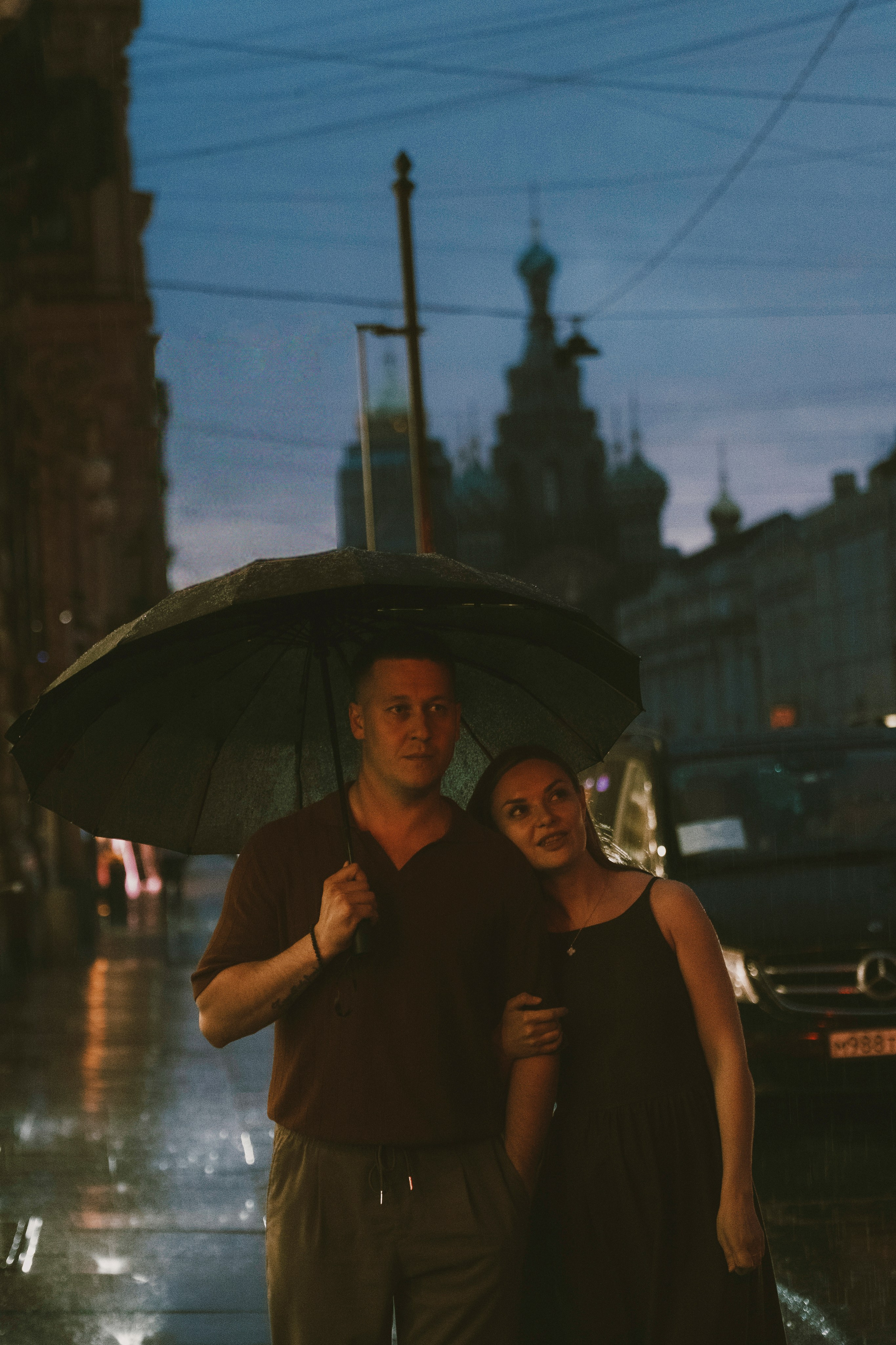 Освежающий летний дождь с Лёшей и Мариной. Портретный и семейный фотограф в СПб Марья Туранова