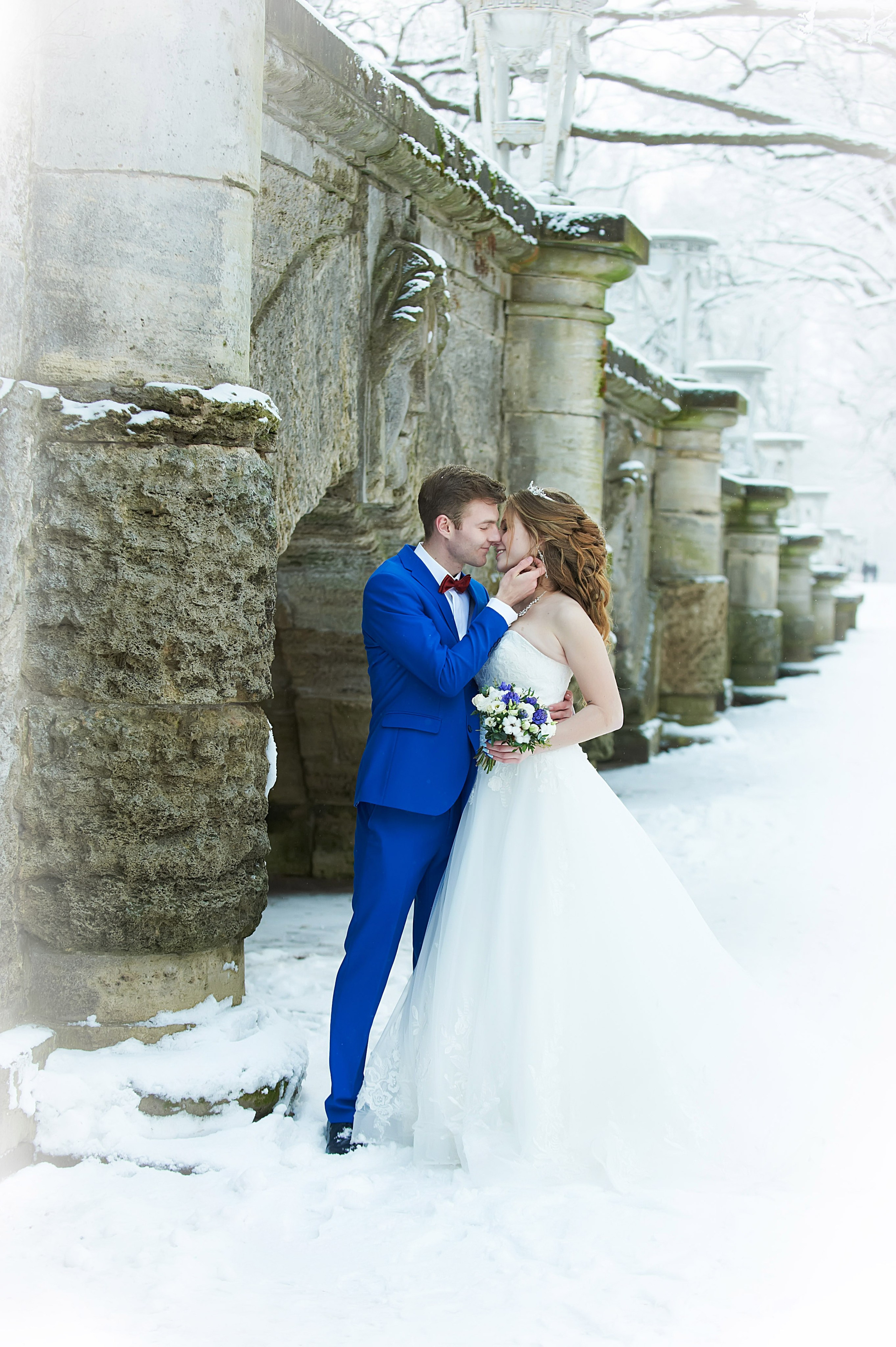 Надежда и Владислав (зимняя свадебная фотосессия в Пушкине в Екатерининском парке). Портретный, семейный и свадебный фотограф в Санкт-Петербурге и в Пушкине Ширяев Денис