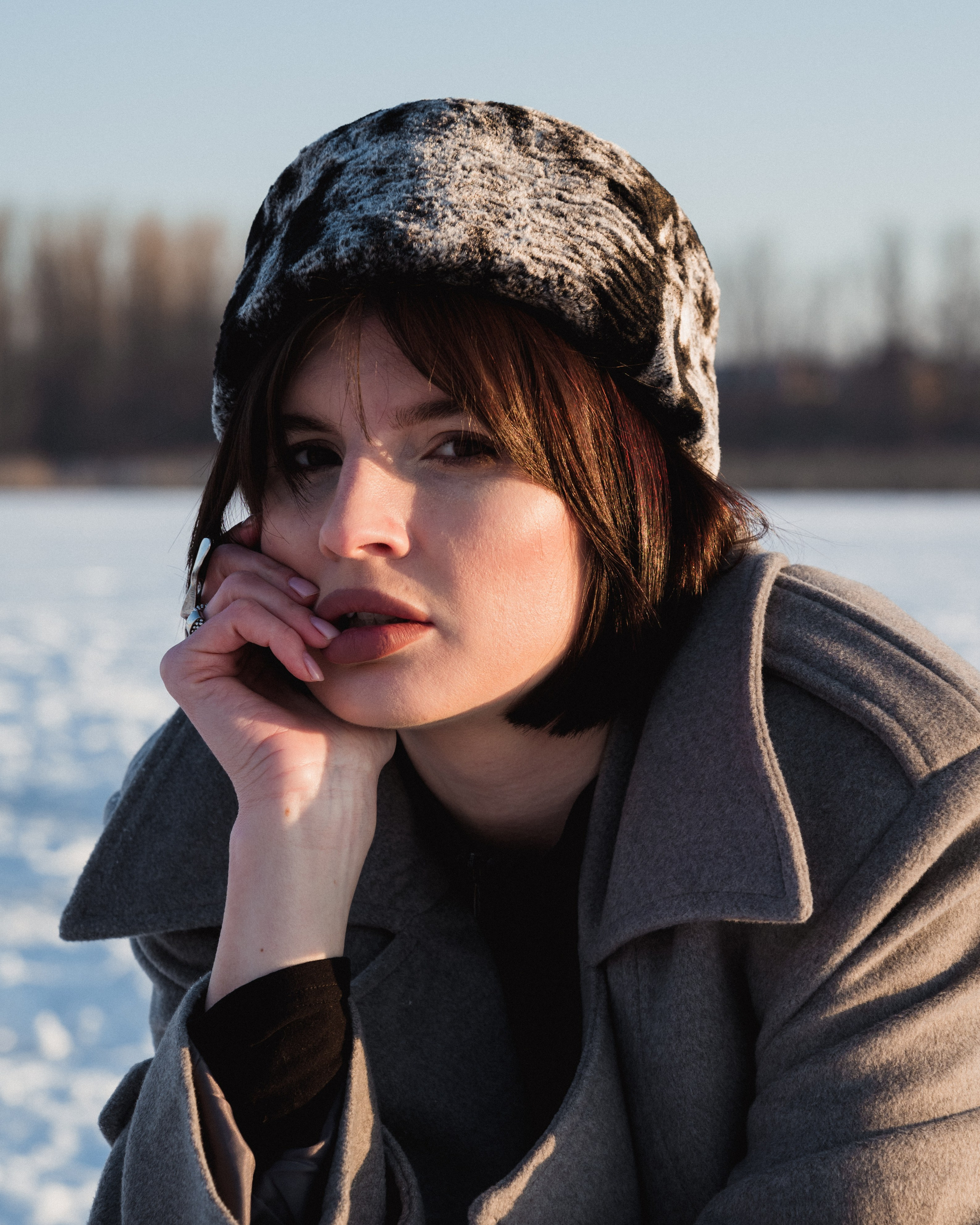 Фотосъёмка с цветком на льду на Ростовском море