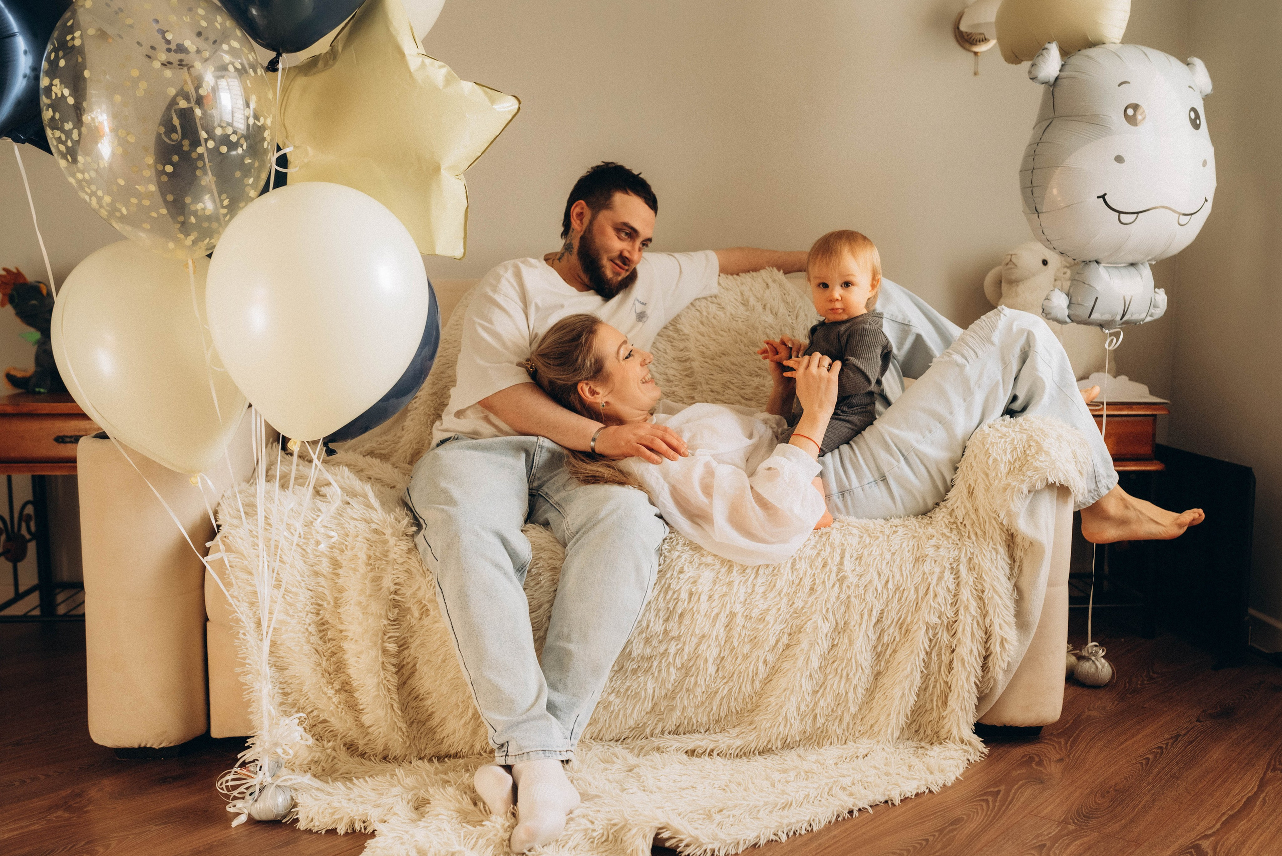 Домашняя фотосессия ко дню рождения малыша. Семейный фотограф в Железнодорожном Масаева Елена