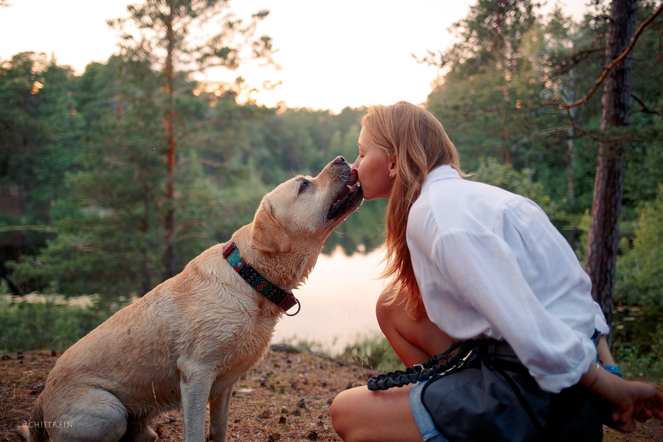 Маша и лабрадор Арни. Фотограф-анималист Наталия Чистюхина в г. Сосновый Бор и ЛО