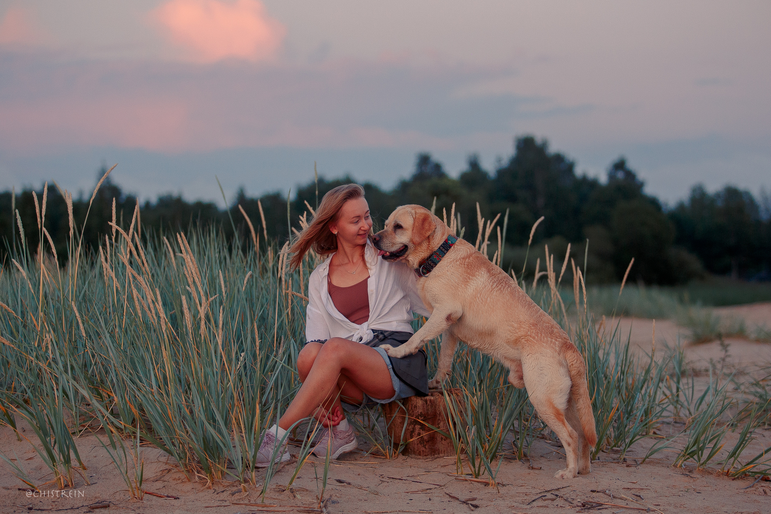 Маша и лабрадор Арни. Фотограф-анималист Наталия Чистюхина в г. Сосновый Бор и ЛО