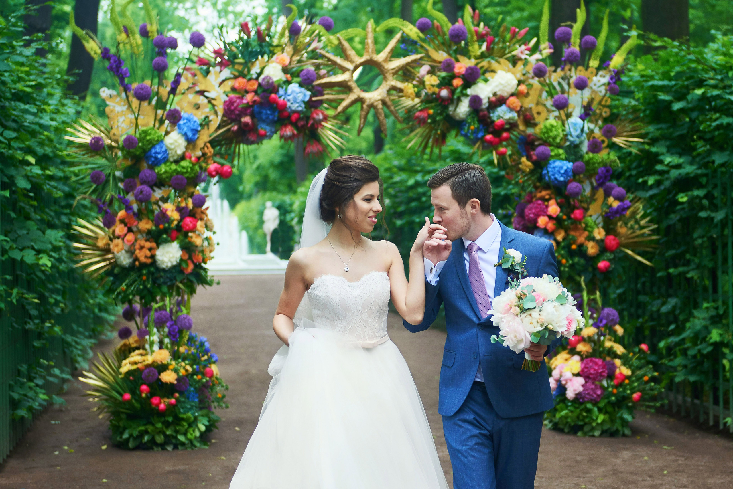 Валерия и Андрей (свадебная фотосессия в Летнем саду). Портретный, семейный и свадебный фотограф в Санкт-Петербурге и в Пушкине Ширяев Денис