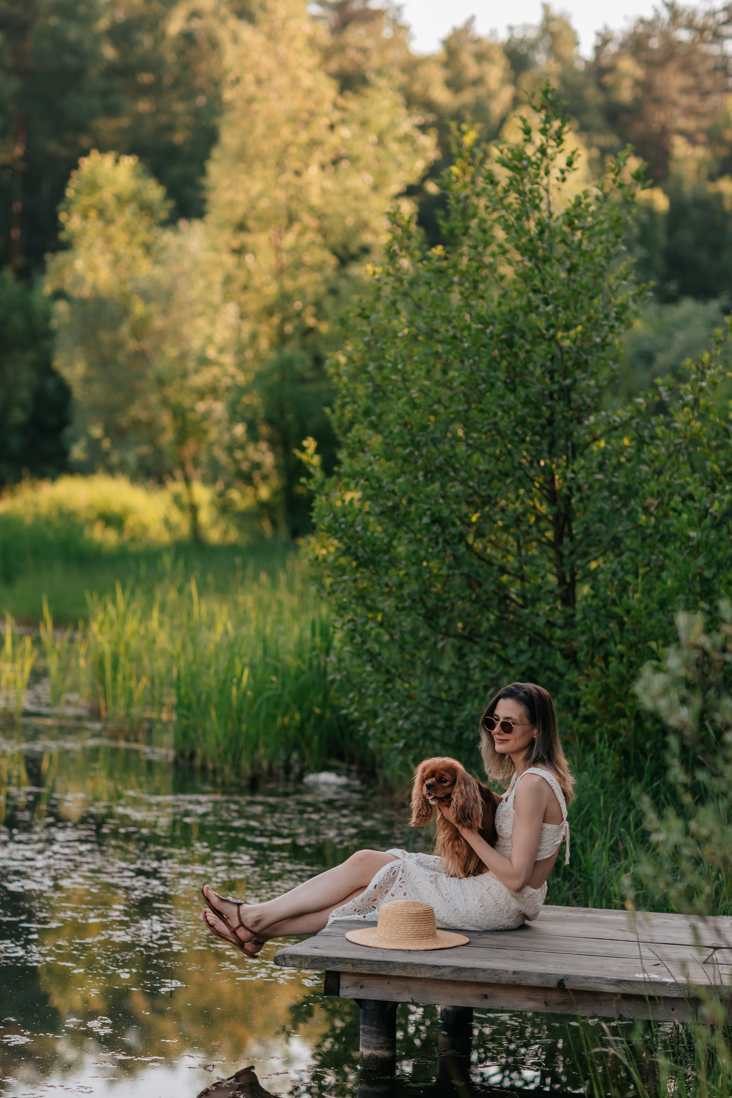 Татьяна и Энсо в Мещерском парке. Семейный фотограф анималист Мария Крючкова